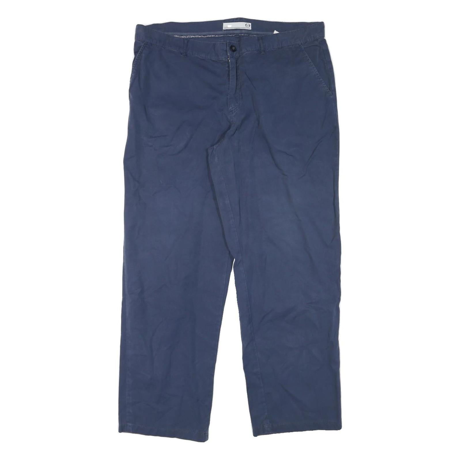 SERGIO TACCHINI Mens Cotton Blend Blue Relaxed Straight Trousers W38 L30 Casual Refurbished - N/A refurbished available on Cerqular