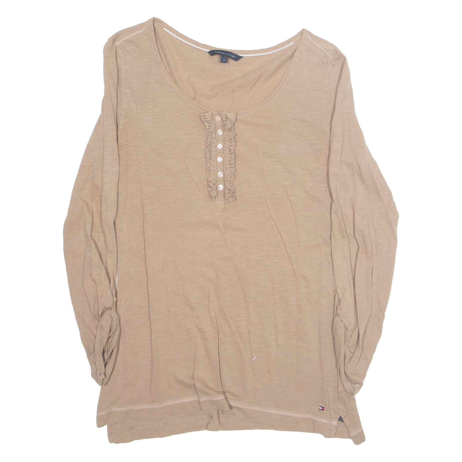 TOMMY HILFIGER Womens Top Beige Long Sleeve S Refurbished - N/A refurbished available on Cerqular