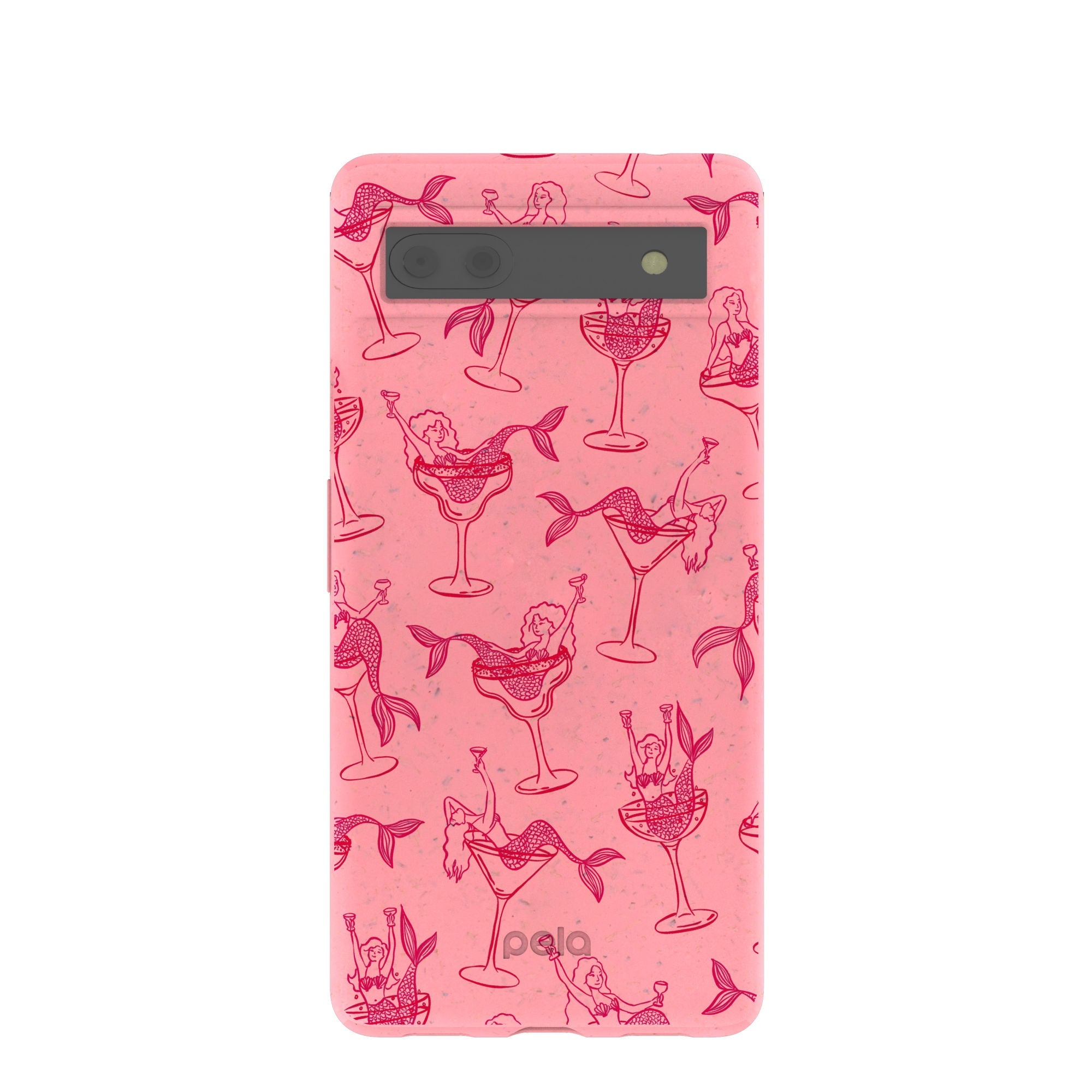 Bubblegum Pink Mermaid Cocktail Google Pixel 6a Case Refurbished - Pela Case refurbished available on Cerqular