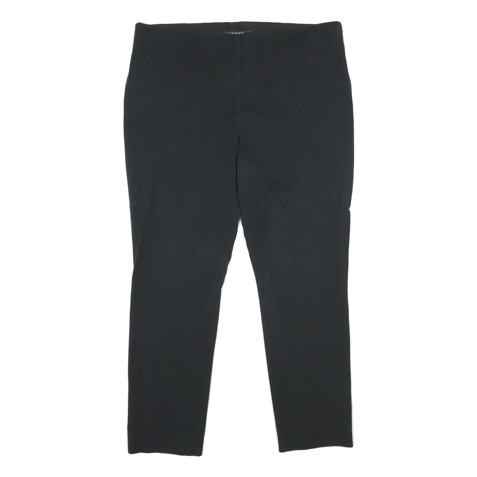 LAUREN RALPH LAUREN Womens Black Regular Fit Straight Trousers W34 L28 Classic Refurbished - N/A refurbished available on Cerqular