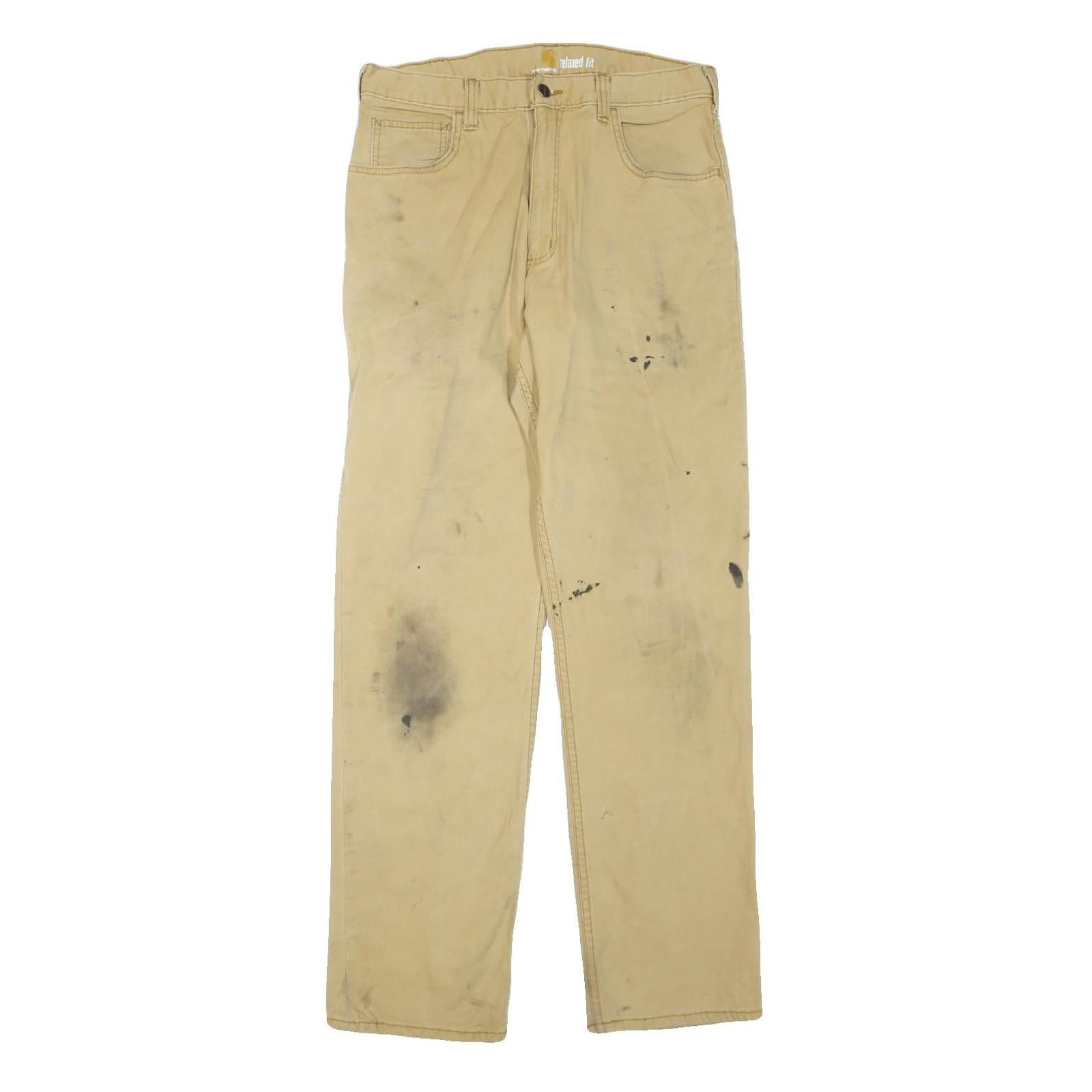Buy CARHARTT Mens Cotton Blend Beige Regular Straight Trousers W33 L34 Relaxed Fit Refurbished - $40.29 CARHARTT Mens Cotton Blend Beige Regular Straight Trousers W33 L34 Relaxed Fit Refurbished - N/A refurbished available on Cerqular
