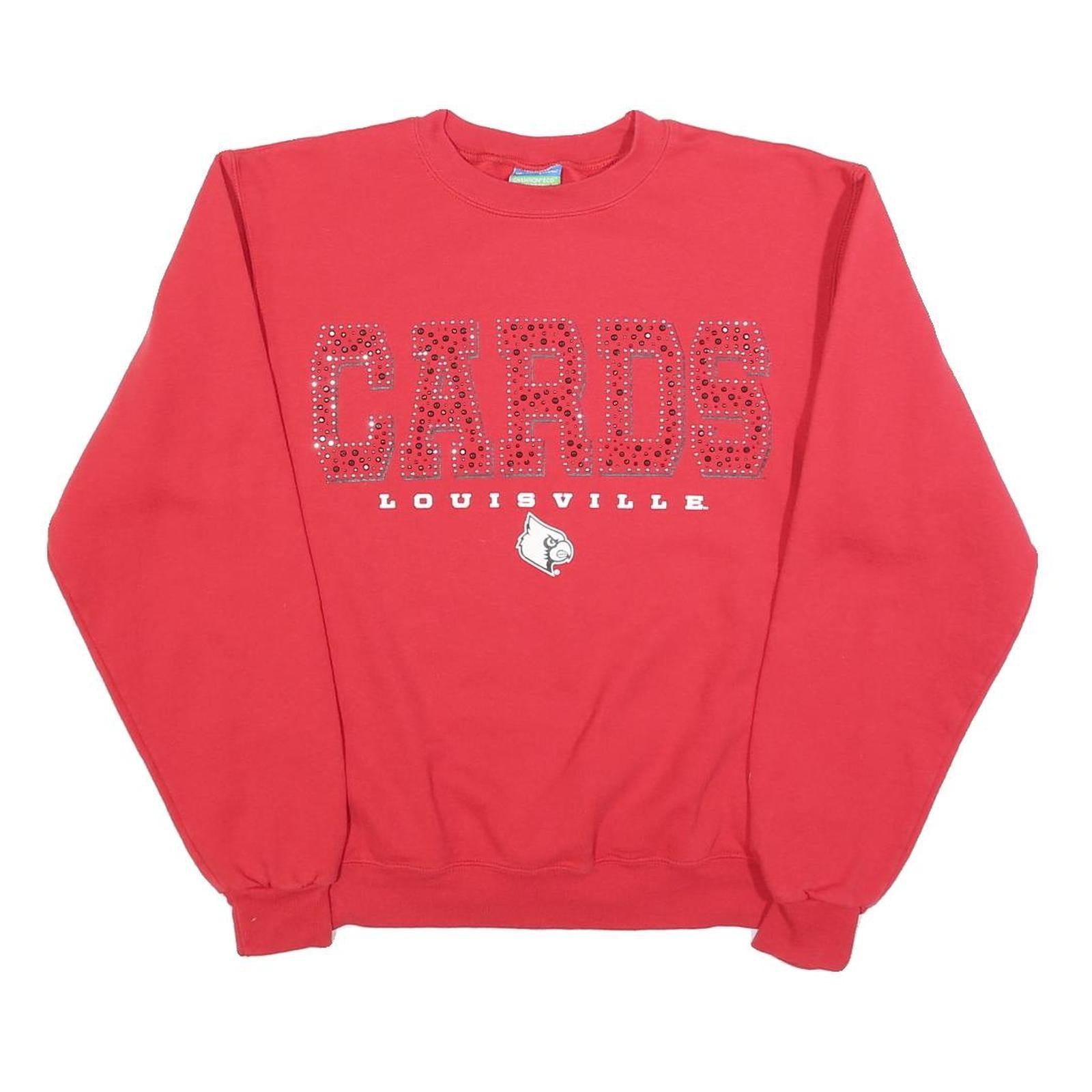 CHAMPION Mens Red Louisville Cards Crew Neck Sweatshirt S Cotton Blend Casual Refurbished - N/A refurbished available on Cerqular