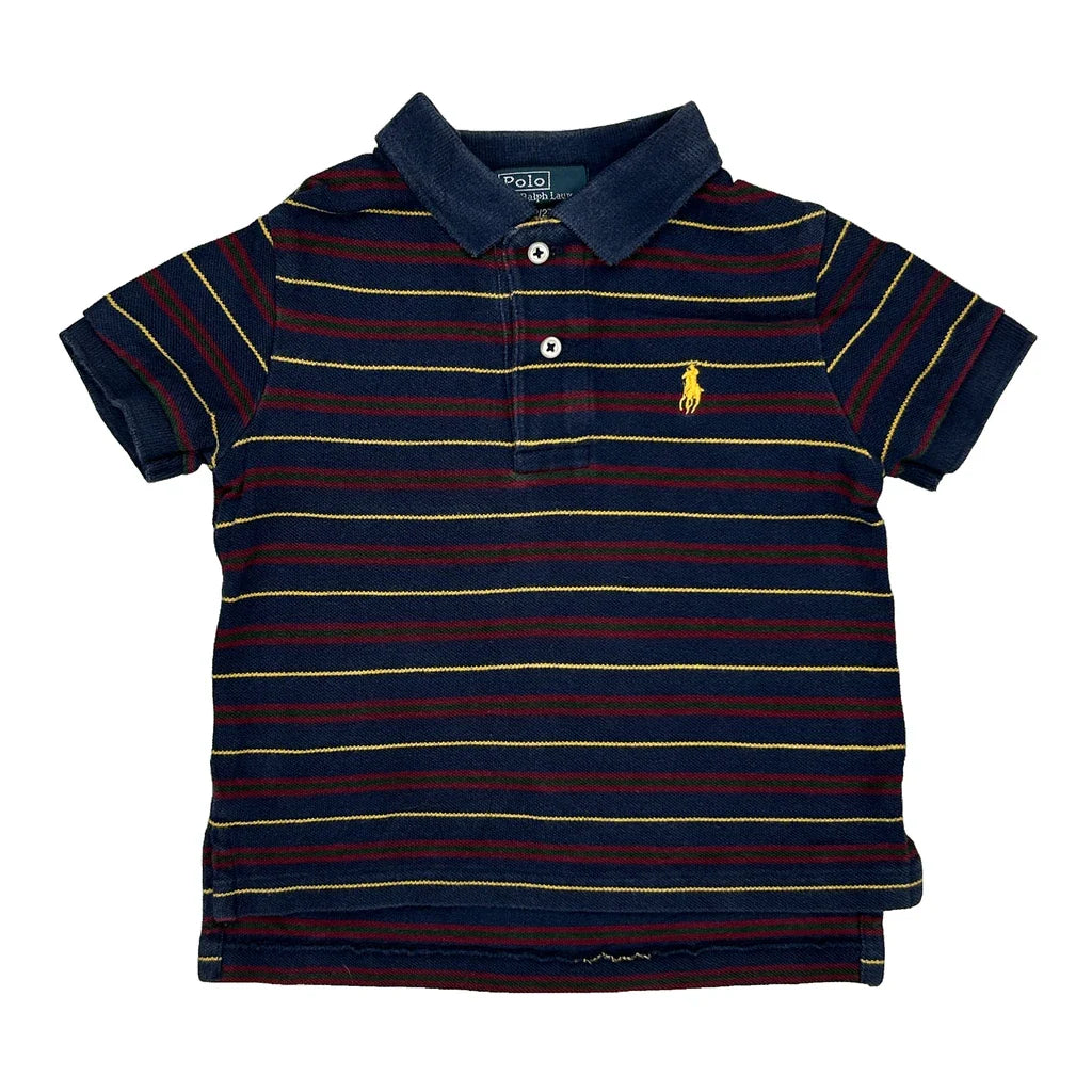 Age 1.5 Polo By Ralph Lauren Striped Polo Shirt - 2XS Multicoloured Cotton Refurbished - Thrifted (note: this is a term often used to describe second- refurbished available on Cerqular