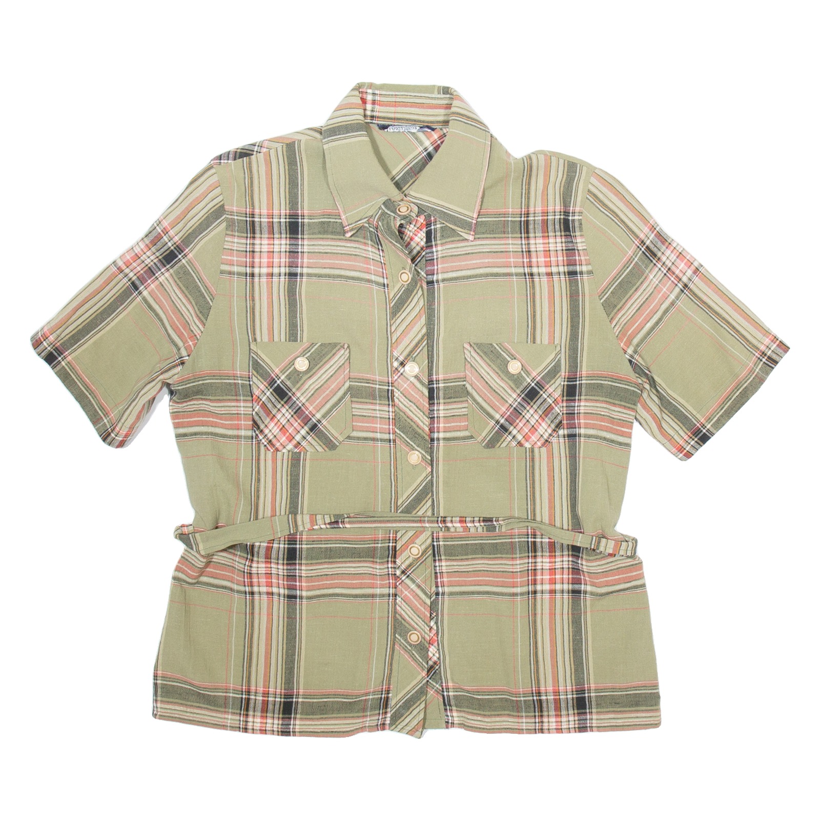 ECKERT Belt Womens Shirt Green Check M Refurbished - N/A refurbished available on Cerqular