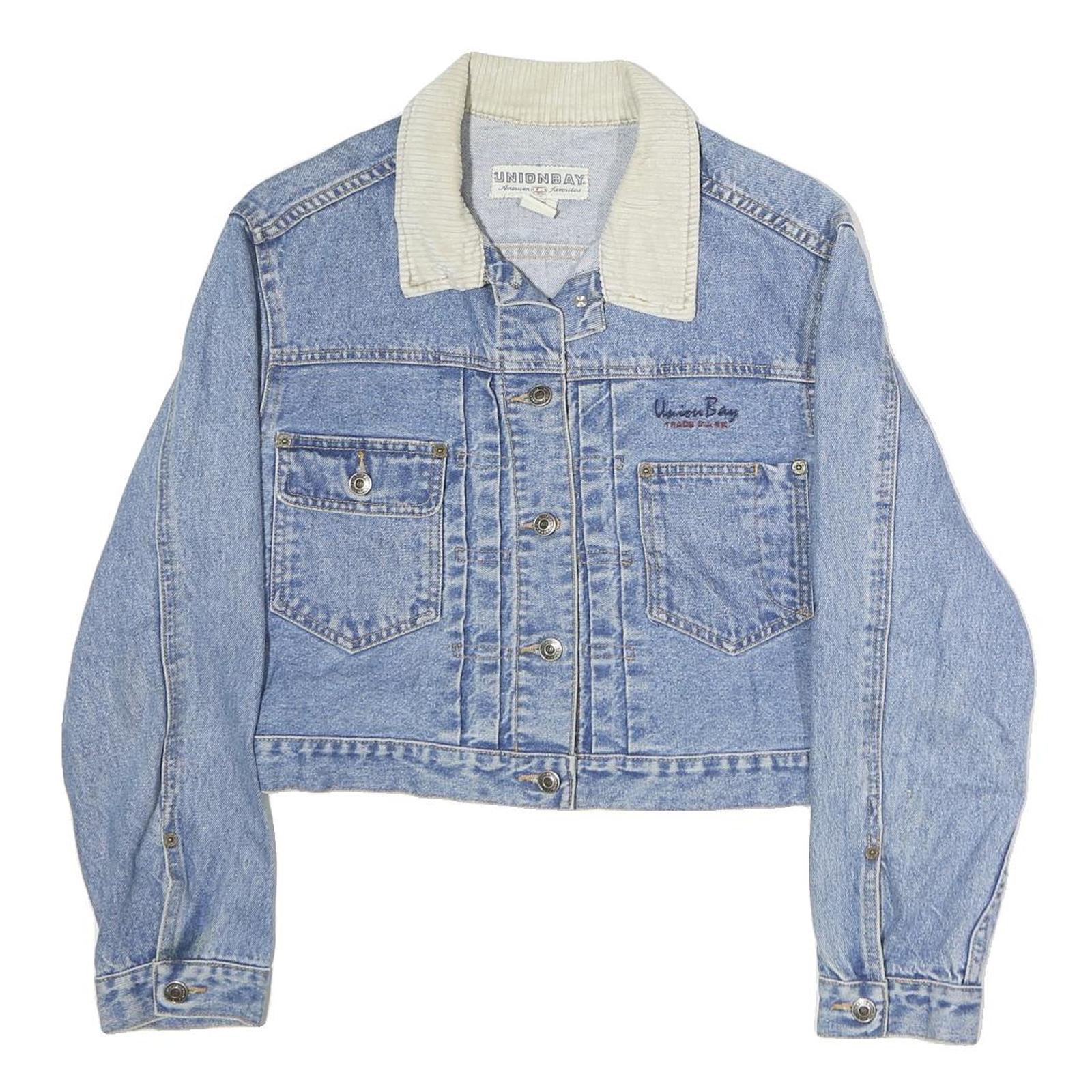 UNION BAY Womens Blue Cotton Denim Jacket M Button Plain Classic Casual Refurbished - N/A refurbished available on Cerqular
