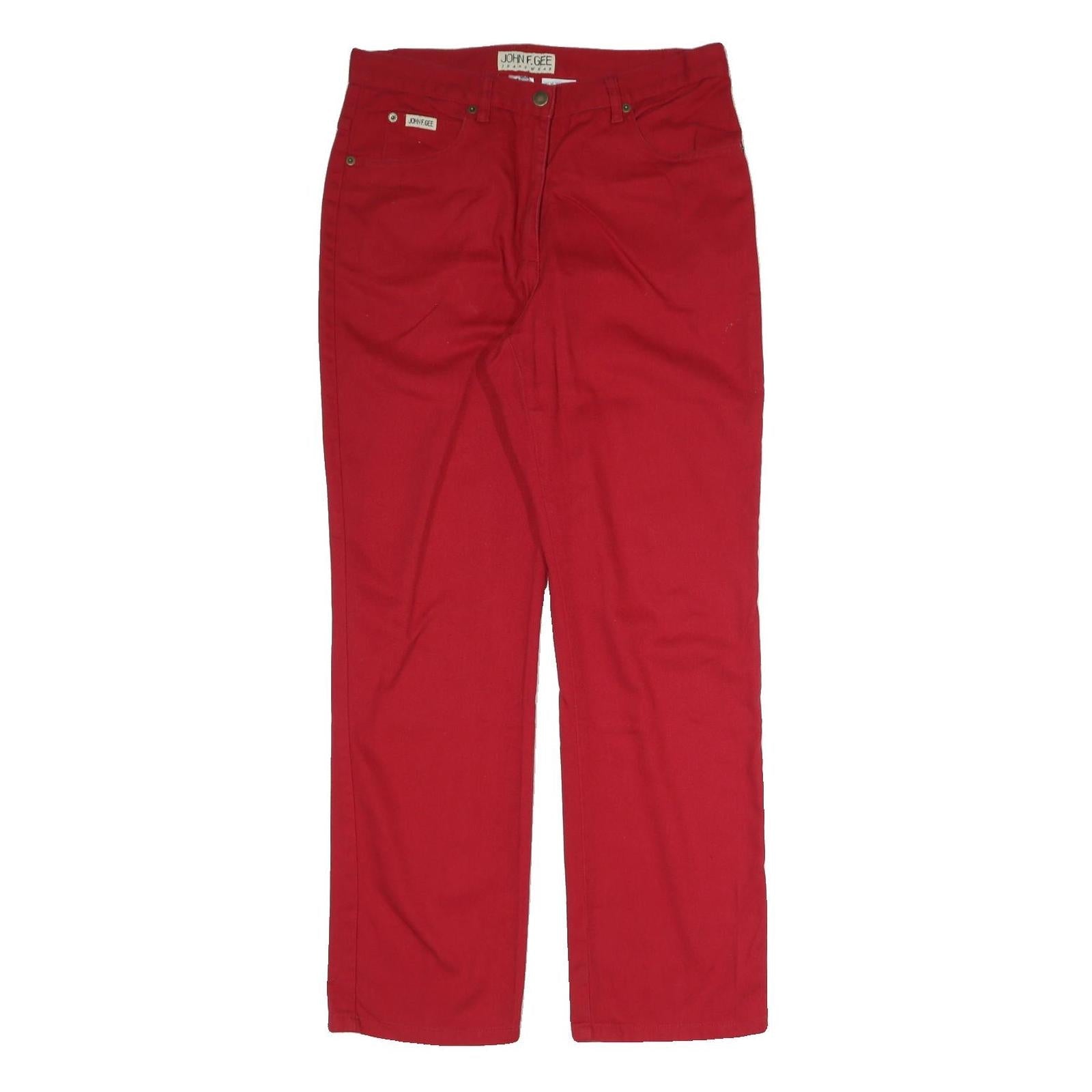 JOHN.F.GEE Womens Red Regular Straight Denim Jeans W32 L30 Classic Fit Cotton Refurbished - N/A refurbished available on Cerqular
