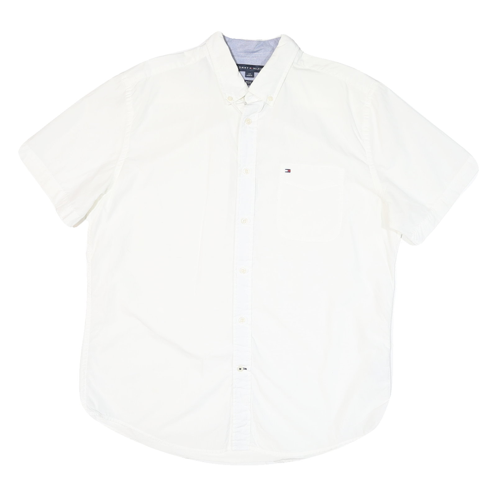 TOMMY HILFIGER Mens White Shirt L Classic Button-Down Casual Cotton Blend Refurbished - N/A refurbished available on Cerqular