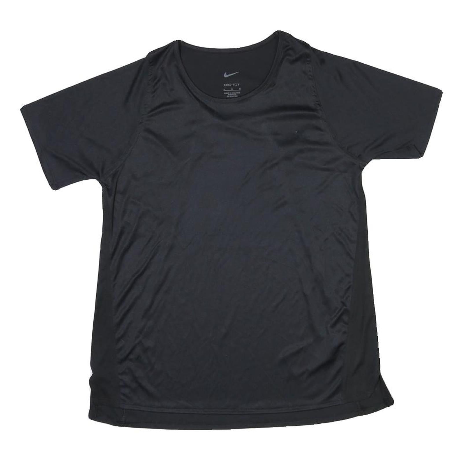 NIKE Womens Black Polyester Blend T-Shirt M Short Sleeve Crew Neck Athletic Refurbished - N/A refurbished available on Cerqular