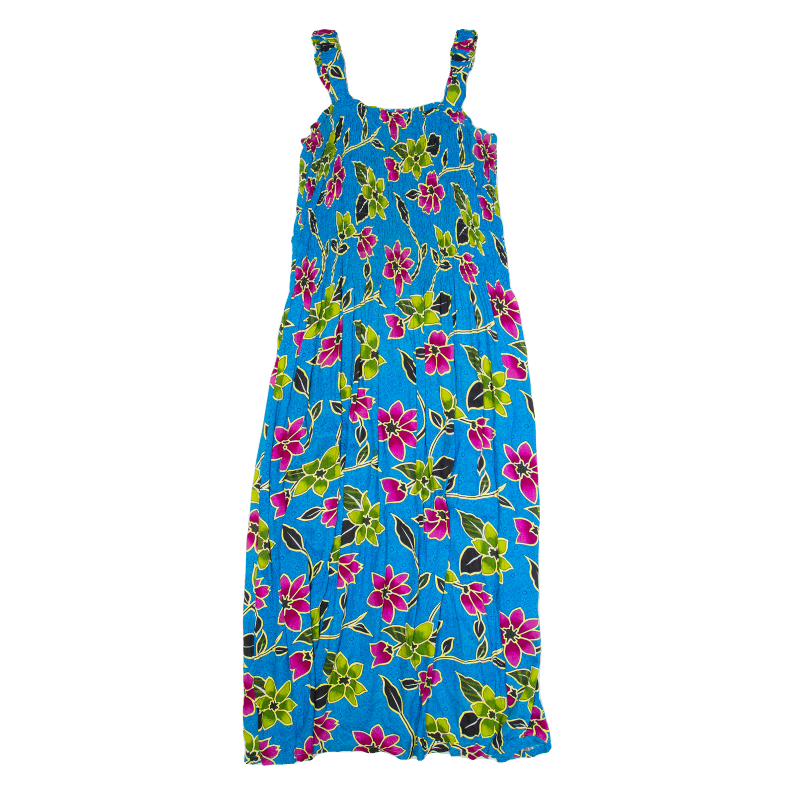 MAGIC Womens Maxi Dress Blue 90s Floral Sleeveless Long ONE SIZE Refurbished - N/A refurbished available on Cerqular