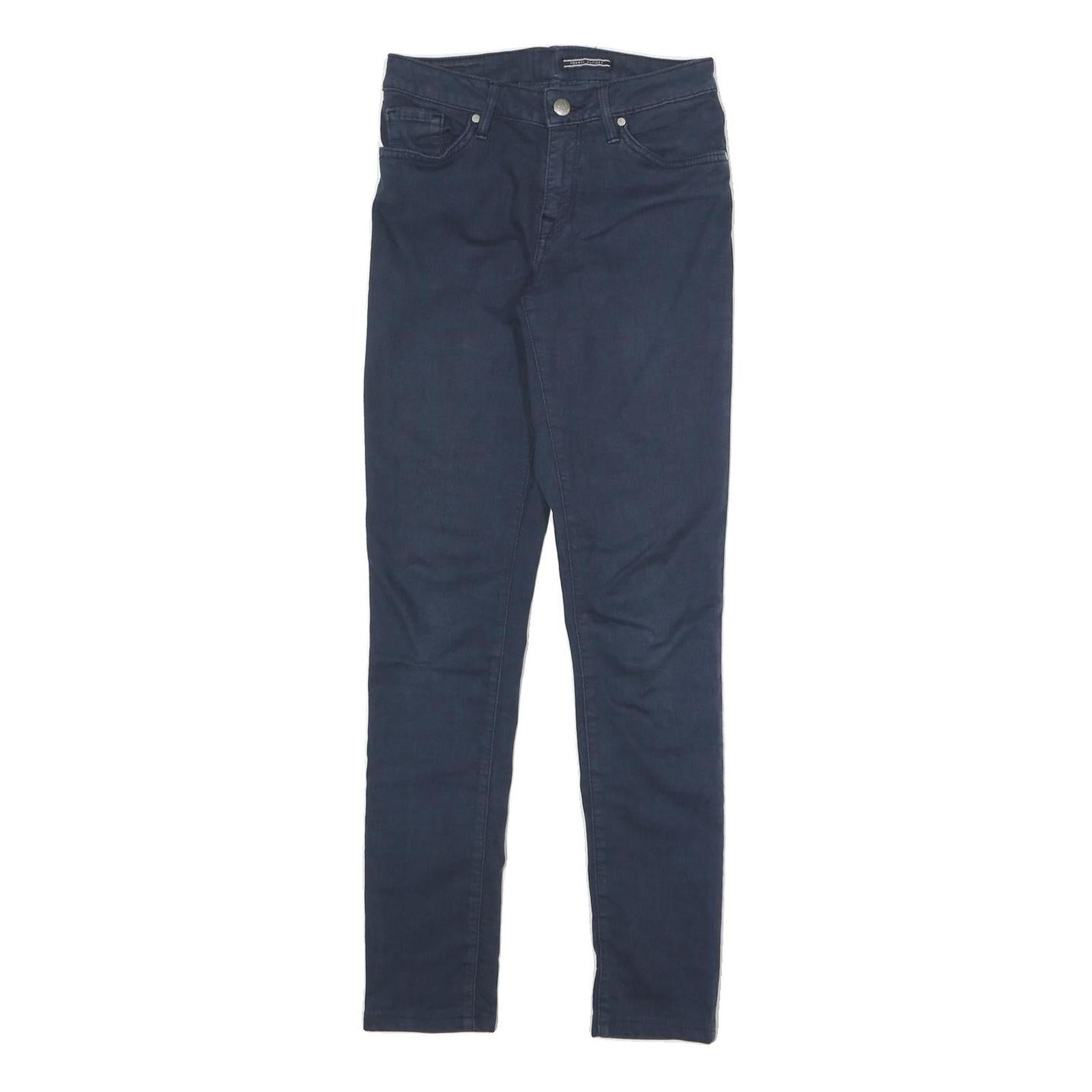 TOMMY HILFIGER Womens Cotton Blend Navy Slim Skinny Trousers W24 L27 Stylish Refurbished - N/A refurbished available on Cerqular