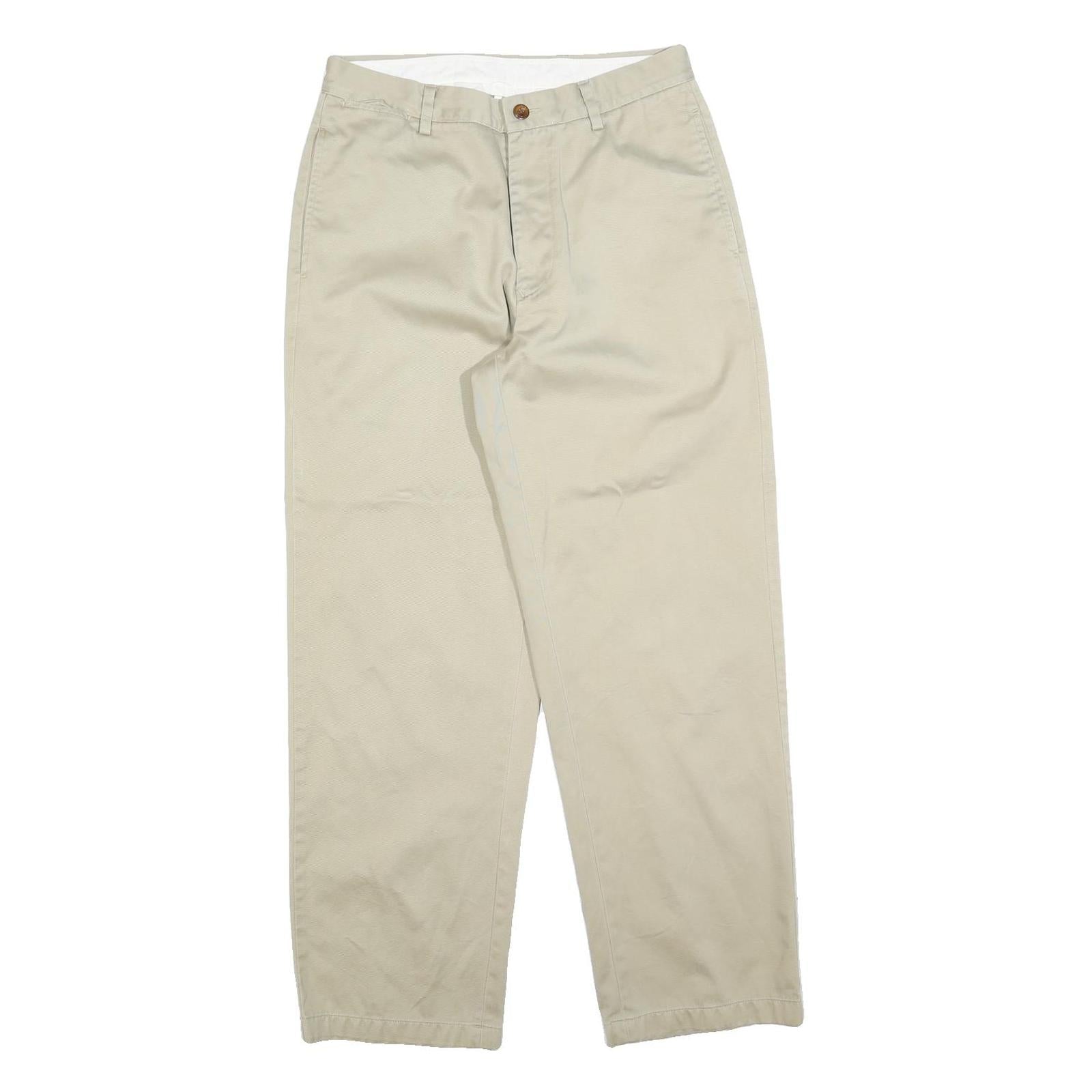 NAUTICA Mens Relaxed Beige Cotton Blend Trousers W30 L32 Zip Classic Straight Refurbished - N/A refurbished available on Cerqular