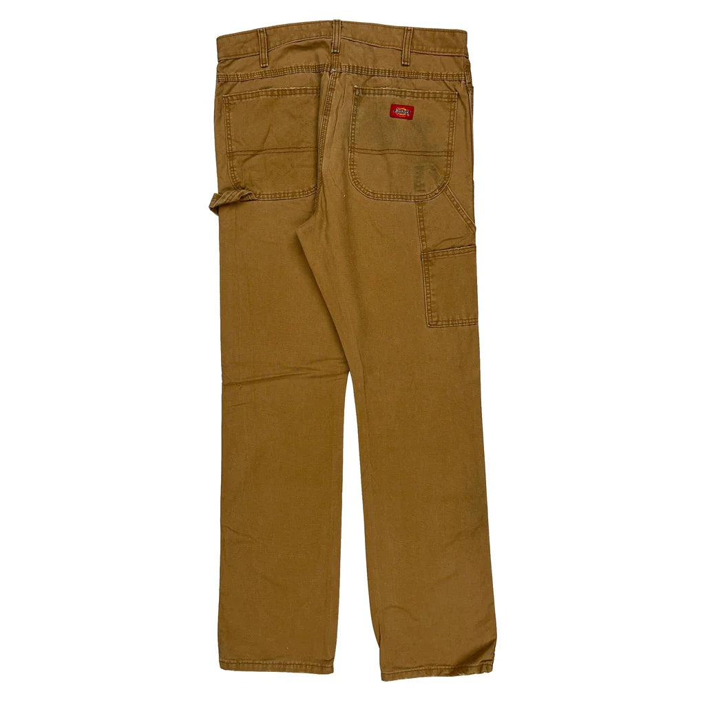 Dickies Carpenter Trousers - 34W 32L Brown Cotton Refurbished - Thrifted (note: this is a term often used to describe second- refurbished available on Cerqular