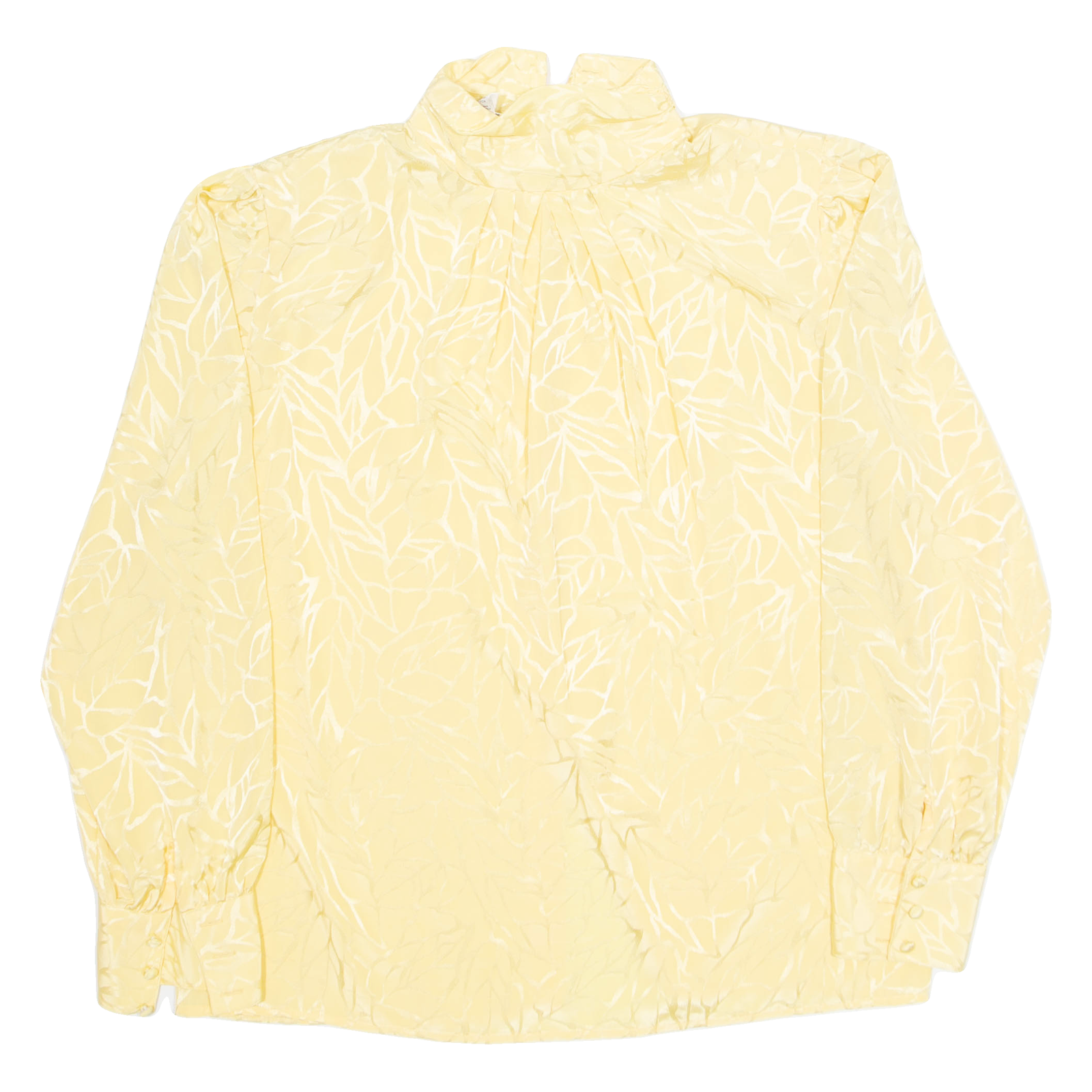 BANKERS CLUB Womens Printed Blouse Yellow High Neck 90s Geometric M Refurbished - N/A refurbished available on Cerqular