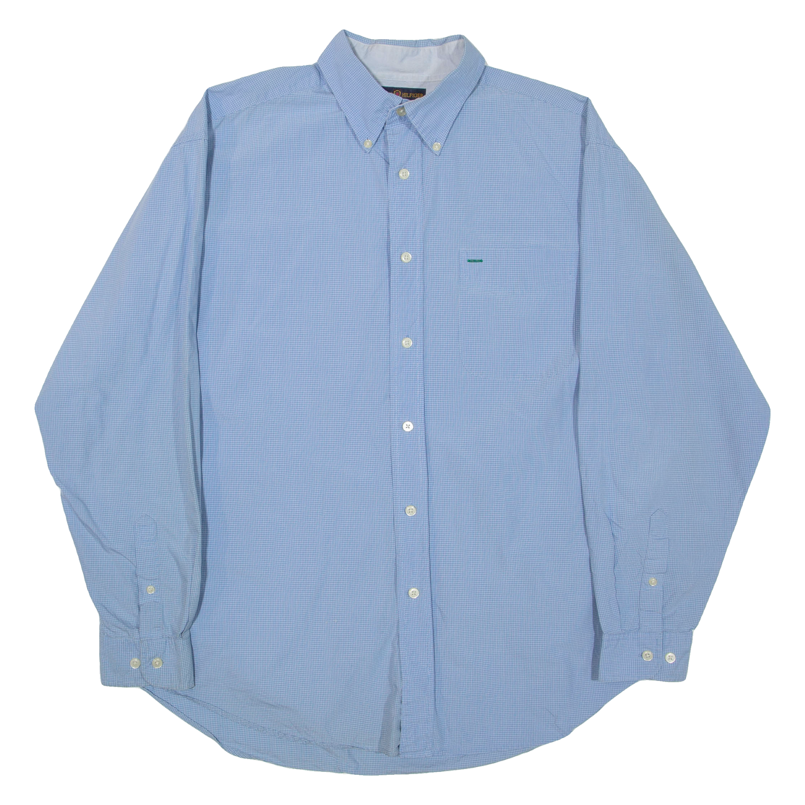 TOMMY HILFIGER Mens Shirt Blue Check Long Sleeve L Refurbished - N/A refurbished available on Cerqular