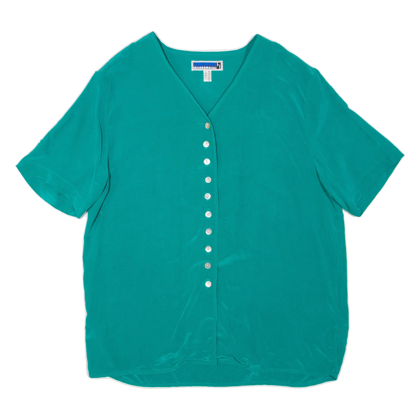 COLLECTION Womens Top Green V-Neck UK 14 Refurbished - N/A refurbished available on Cerqular
