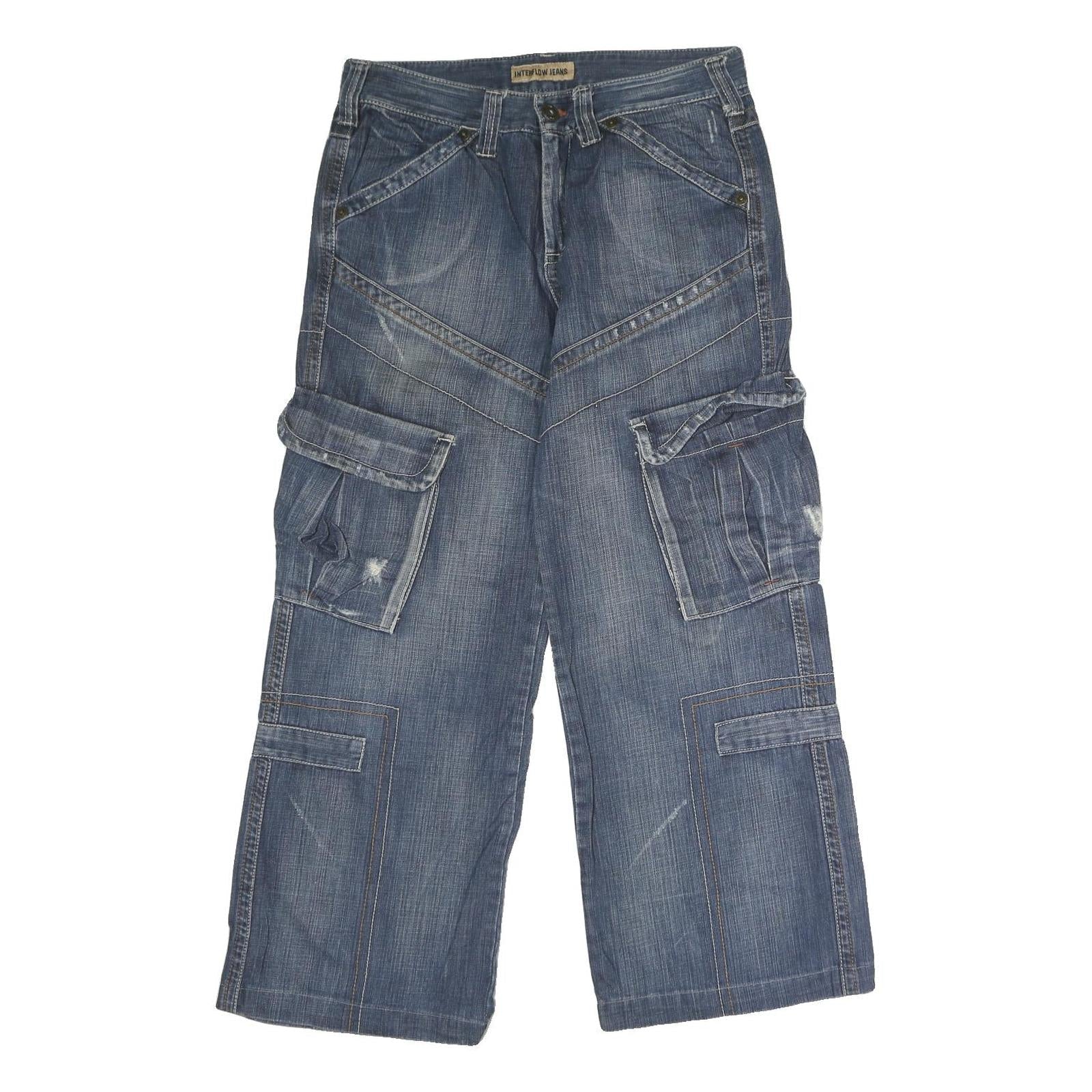 INTERFLOW JEANS Mens Blue Regular Relaxed Denim Medium W32 L28 Cargo Pocket Refurbished - N/A refurbished available on Cerqular