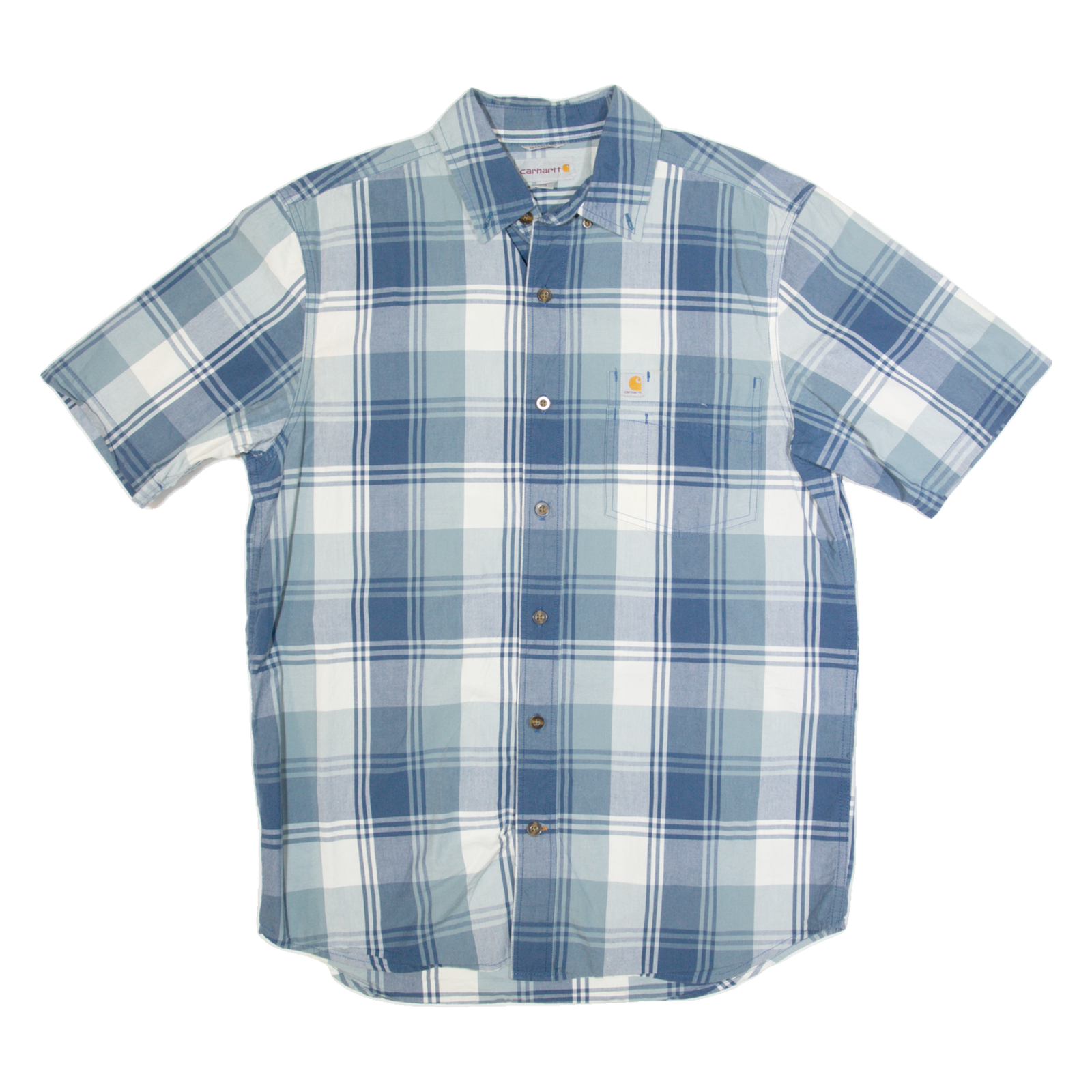 CARHARTT Relaxed Fit Mens Shirt Blue Check M Refurbished - N/A refurbished available on Cerqular