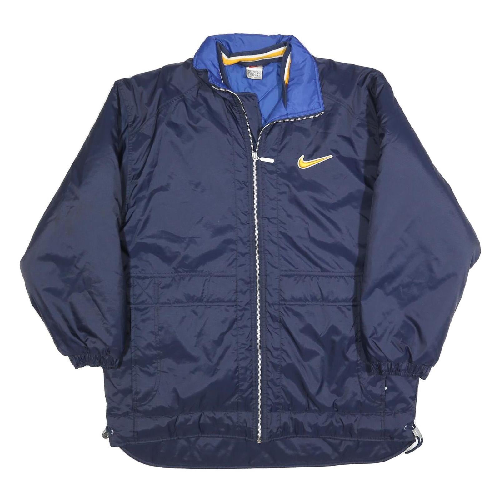 NIKE Mens Blue Yellow Swoosh Zip Polyester Blend Jacket M Casual Sportswear Refurbished - N/A refurbished available on Cerqular