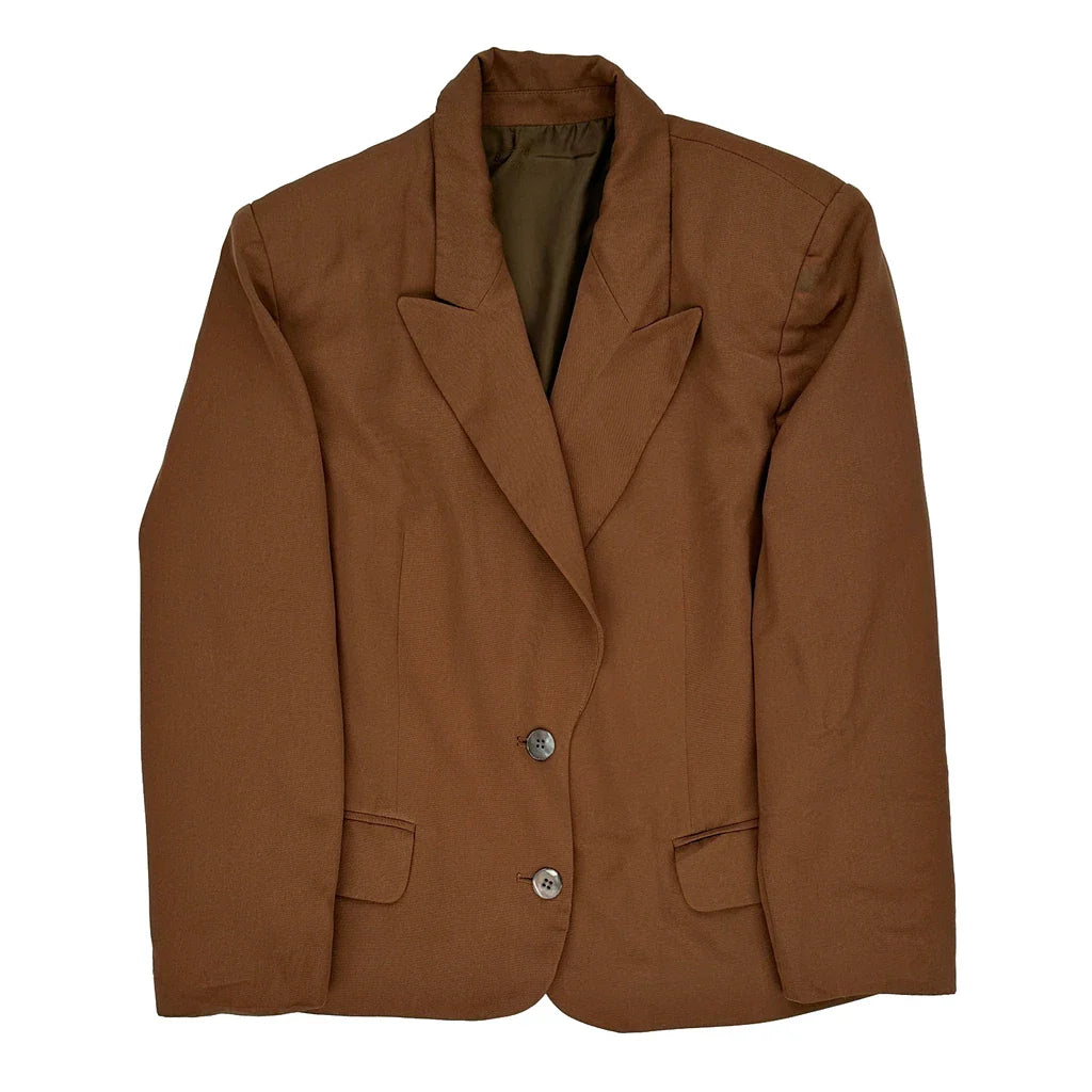 Buy Burberry Blazer - Medium Brown Polyester Refurbished - $144.71 Burberry Blazer - Medium Brown Polyester Refurbished - Thrifted (note: this is a term often used to describe second- refurbished available on Cerqular