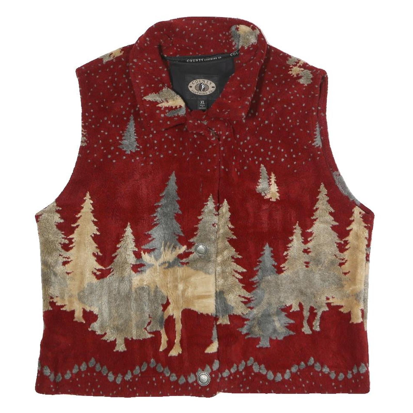 COUNTRY CLOTHING CO Womens Red Woodland Animal Acrylic Blend Button Jacket XL Refurbished - N/A refurbished available on Cerqular