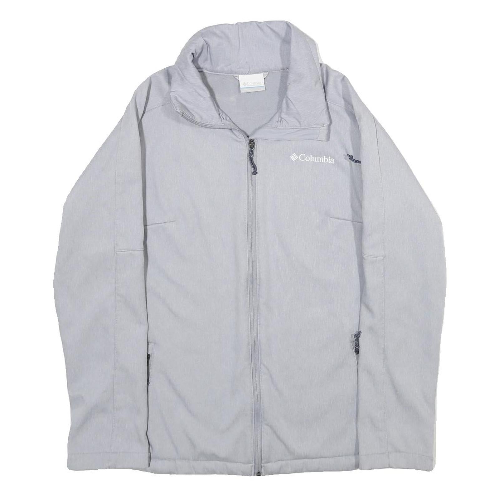 COLUMBIA Womens Grey Softshell Jacket L Polyester Zip Outdoor Casual Refurbished - N/A refurbished available on Cerqular
