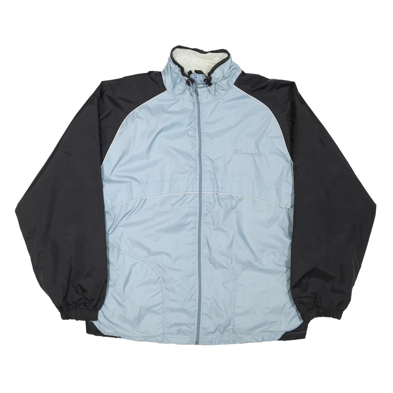CHAMPION Womens Blue & Black Lightweight Nylon Track Jacket L Zip Plain Refurbished - N/A refurbished available on Cerqular