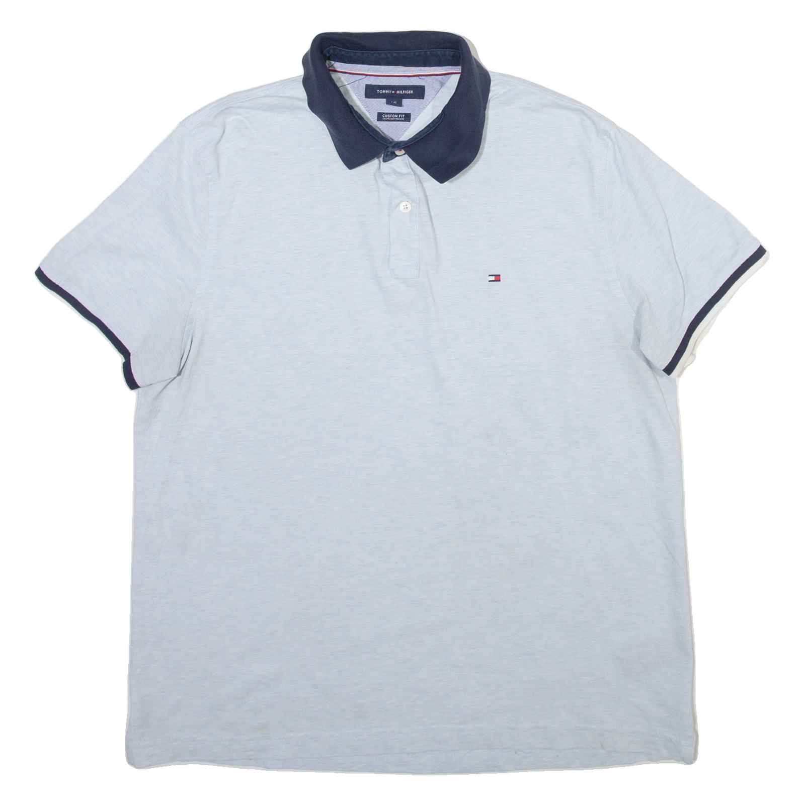 TOMMY HILFIGER Mens Polo Shirt Blue L Refurbished - N/A refurbished available on Cerqular