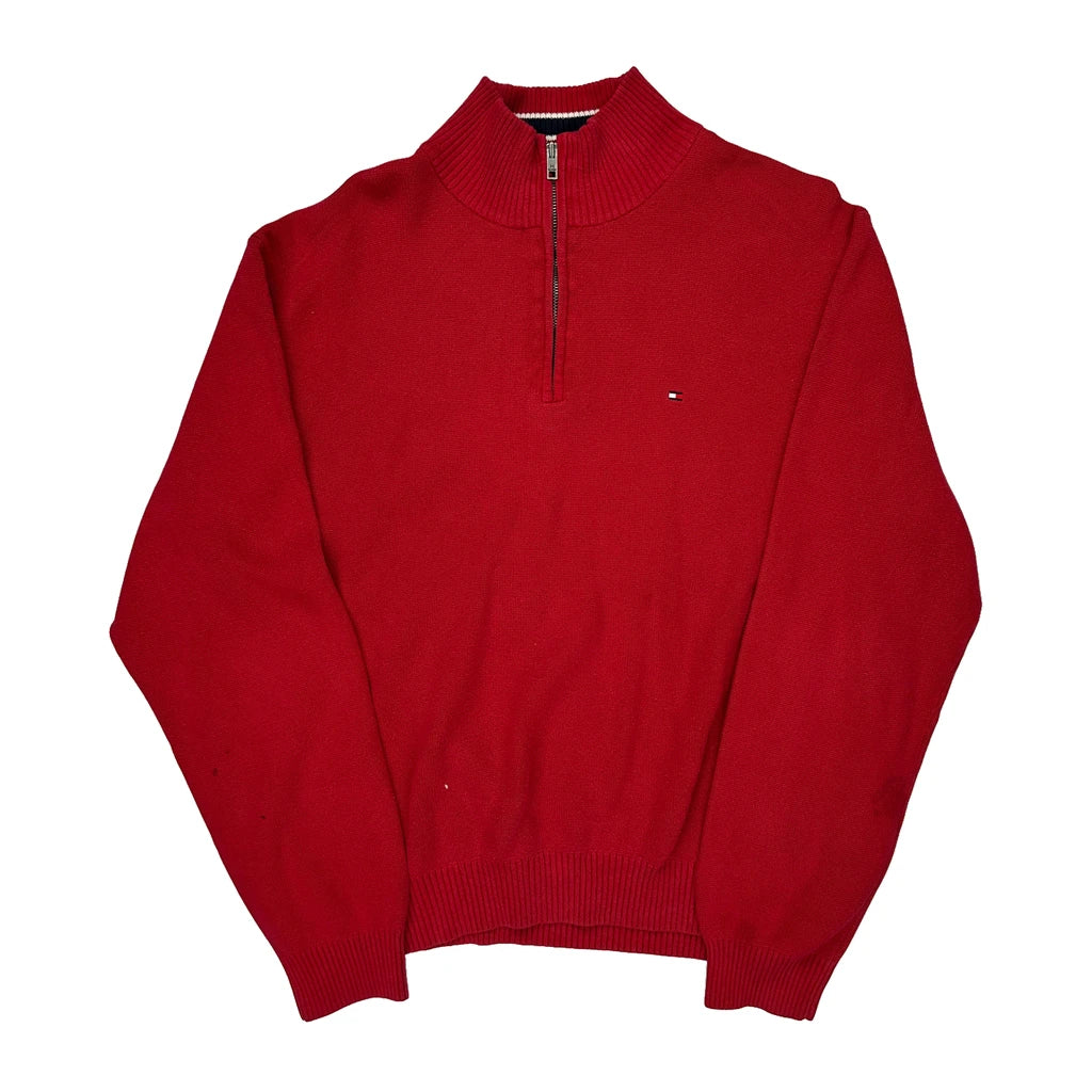 Tommy Hilfiger Jumper - Large Red Cotton Refurbished - Thrifted (note: this is a term often used to describe second- refurbished available on Cerqular