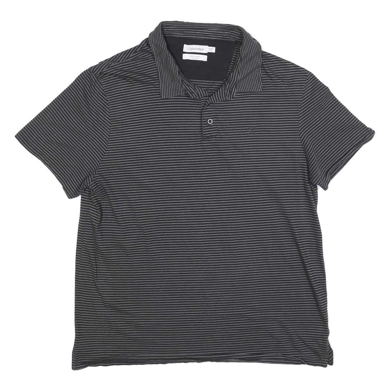 Buy CALVIN KLEIN Mens Black & Grey Striped Short Sleeve Polo Shirt XL Classic Fit Refurbished - $32.49 CALVIN KLEIN Mens Black & Grey Striped Short Sleeve Polo Shirt XL Classic Fit Refurbished - N/A refurbished available on Cerqular