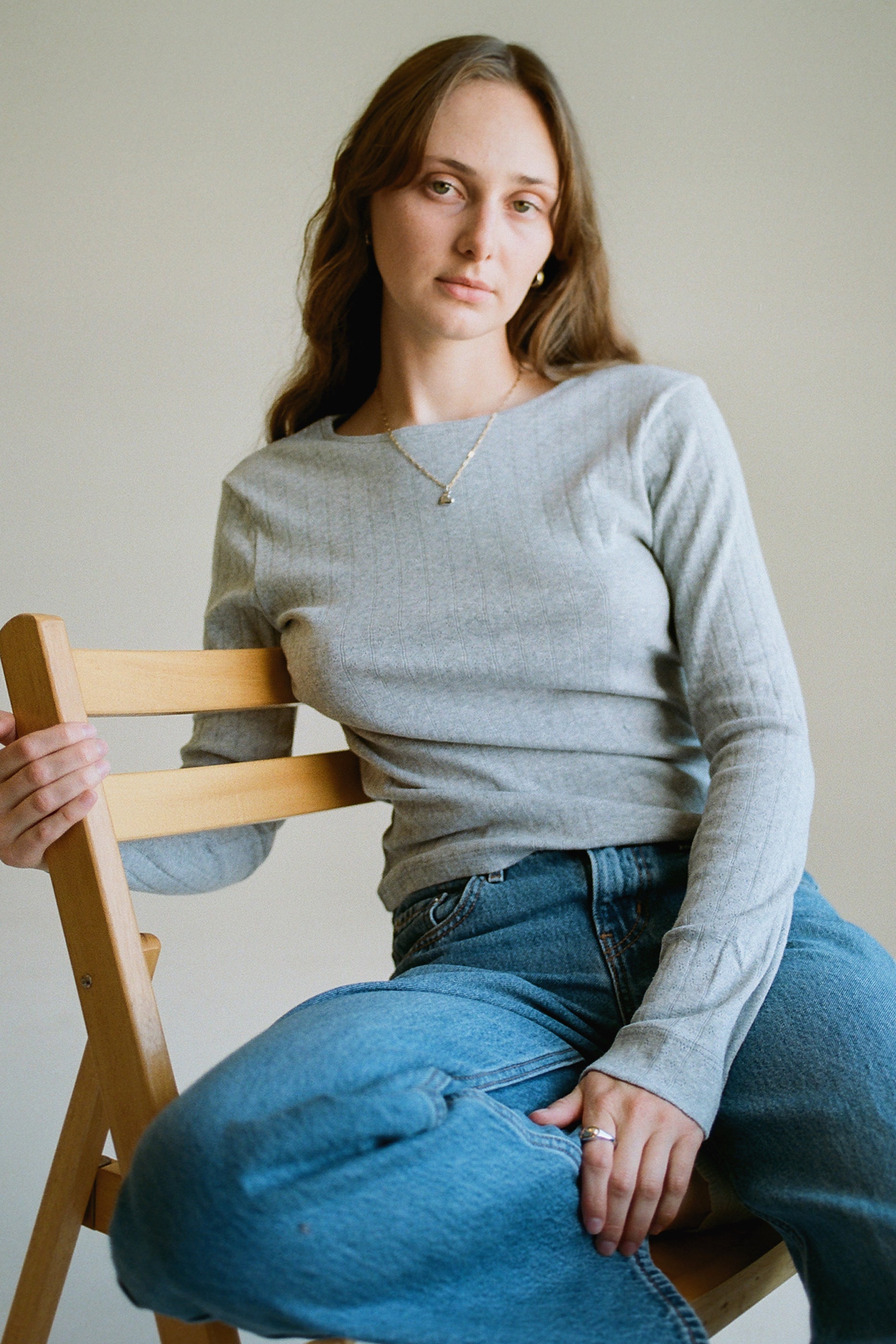 Heather Pointelle Long Sleeve | Size: XS | Color: Heather Gray Refurbished - N/A (I could not find a well-known brand with this name refurbished available on Cerqular