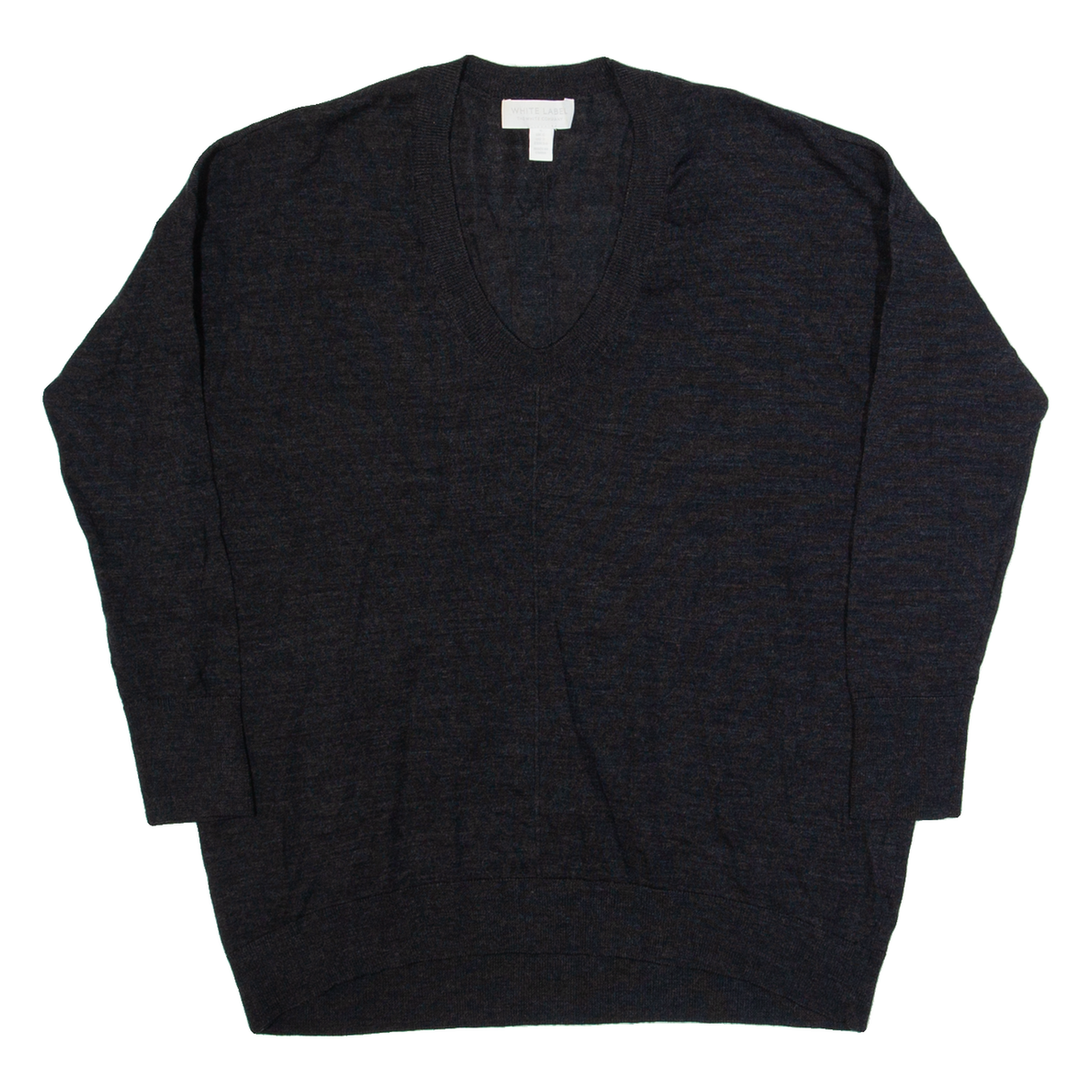 THE WHITE COMPANY Womens Jumper Grey V-Neck Tight Knit Wool UK 6 Refurbished - N/A refurbished available on Cerqular
