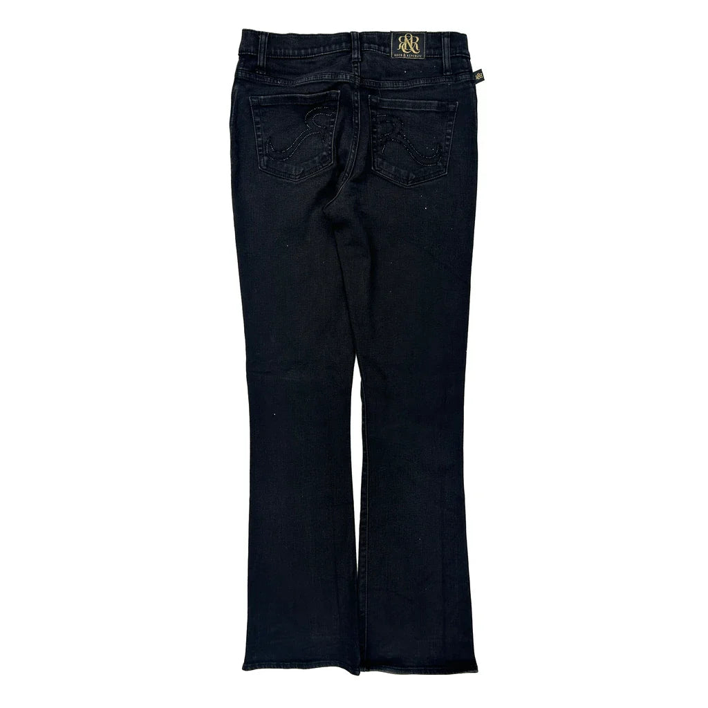 Rock & Republic Boot Cut Jeans - 29W UK 8 Dark Wash Cotton Refurbished - Thrifted (note: this is a term often used to describe second- refurbished available on Cerqular