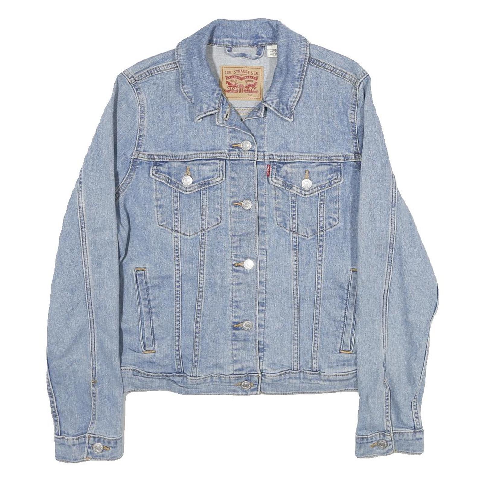 LEVI'S Womens Blue Denim Jacket L Cotton Button Front Classic Fit Casual Refurbished - N/A refurbished available on Cerqular