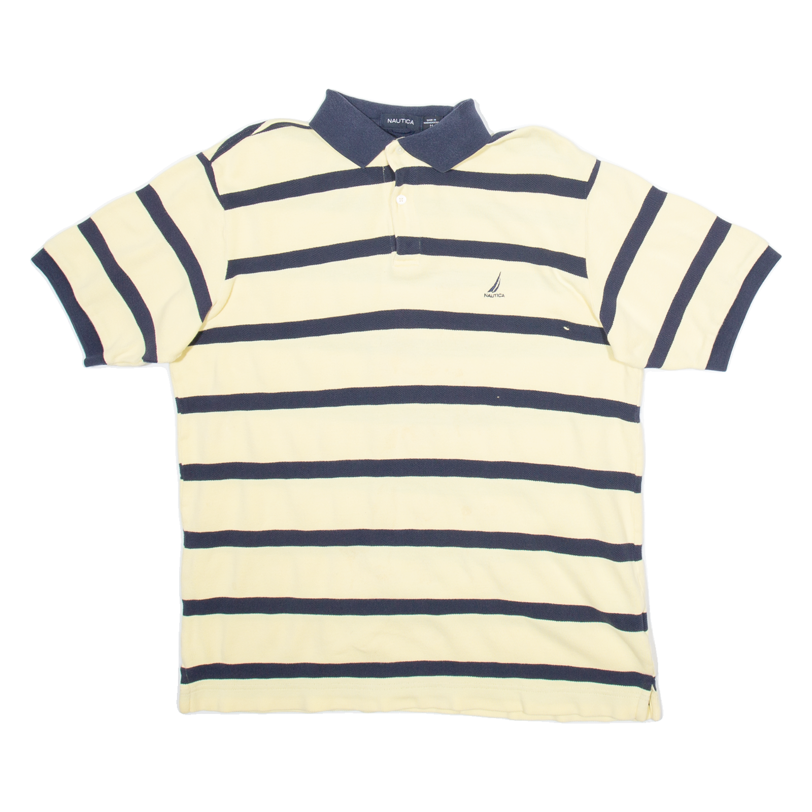 NAUTICA Mens Polo Shirt Yellow Striped M Refurbished - N/A refurbished available on Cerqular