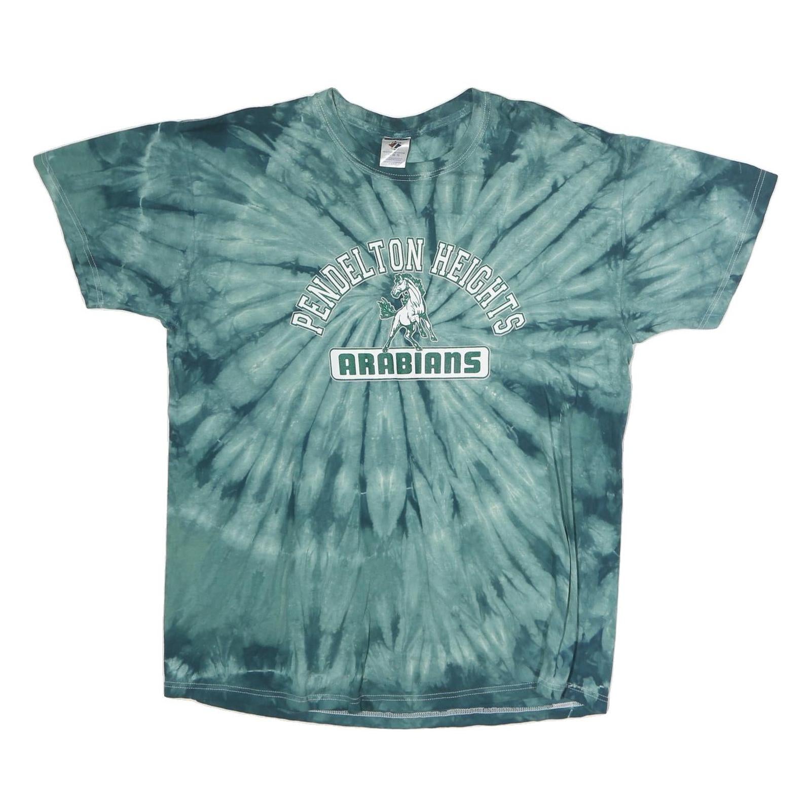 JERZEES Mens Blue Tie Dye Pendelton Heights Arabians Graphic T-Shirt XL Short Refurbished - N/A refurbished available on Cerqular