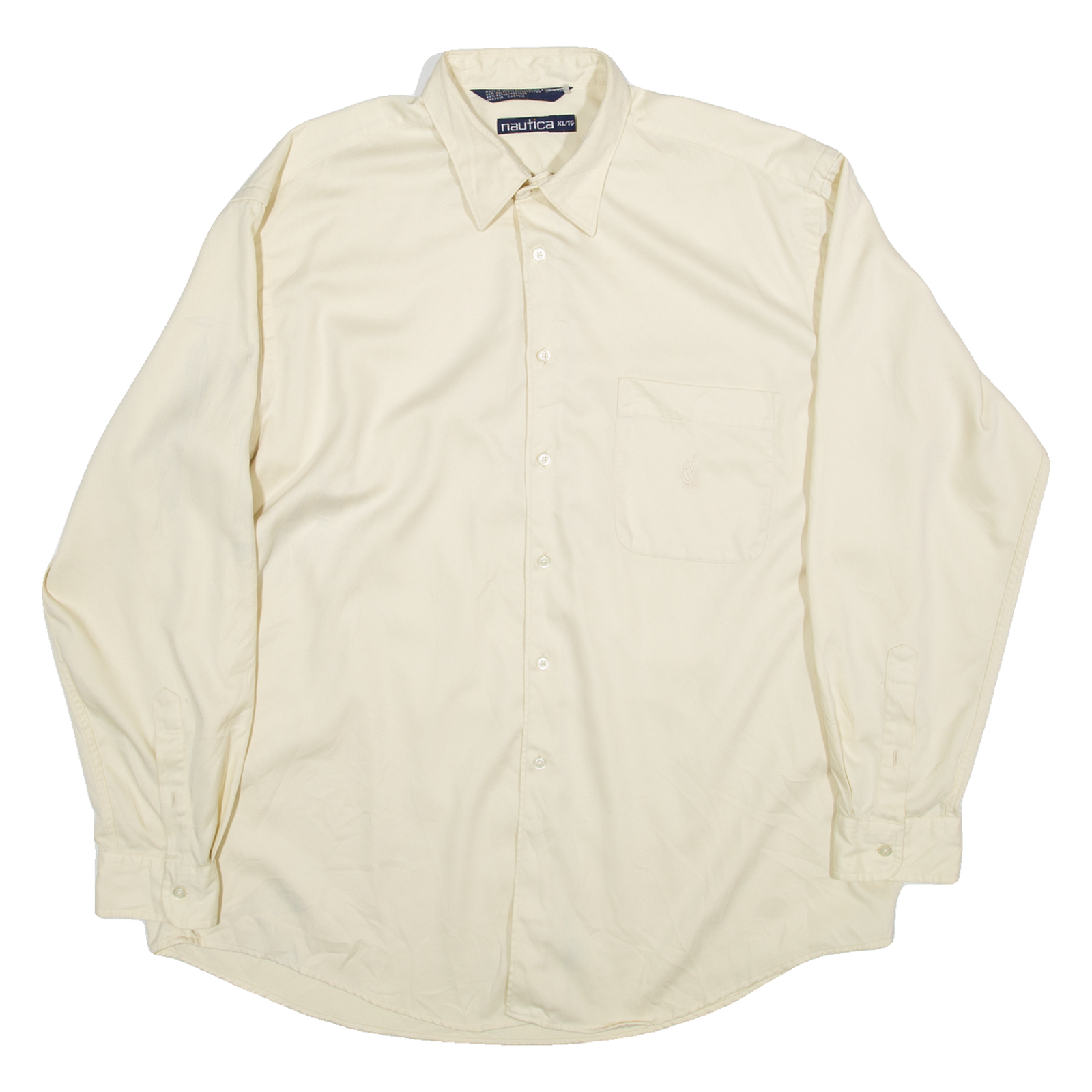 NAUTICA Mens Plain Shirt Beige Long Sleeve XL Refurbished - N/A refurbished available on Cerqular