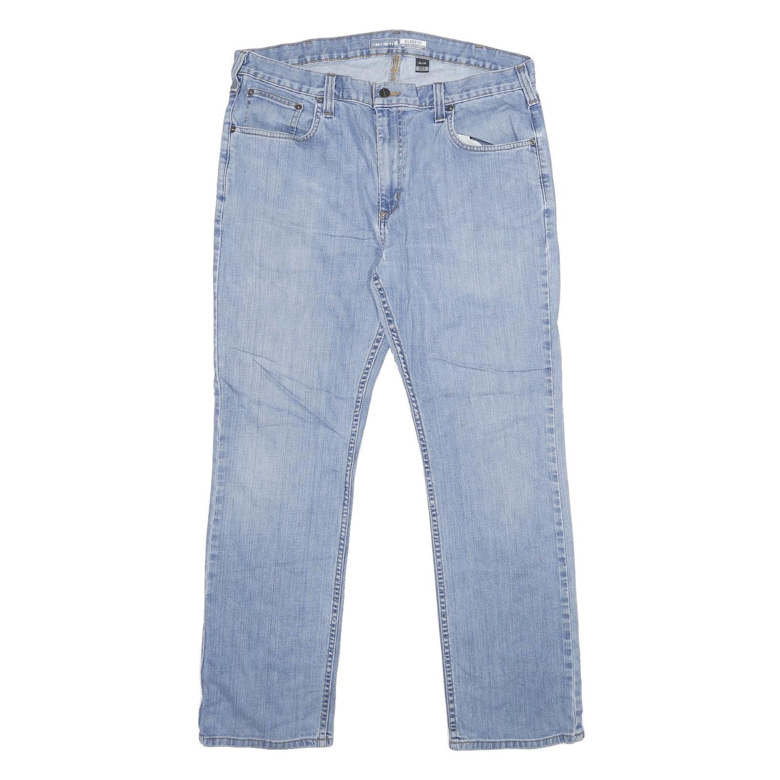 CARHARTT Mens Relaxed Denim Jeans Light W36 L30 Workwear Casual Zip Fly Refurbished - N/A refurbished available on Cerqular