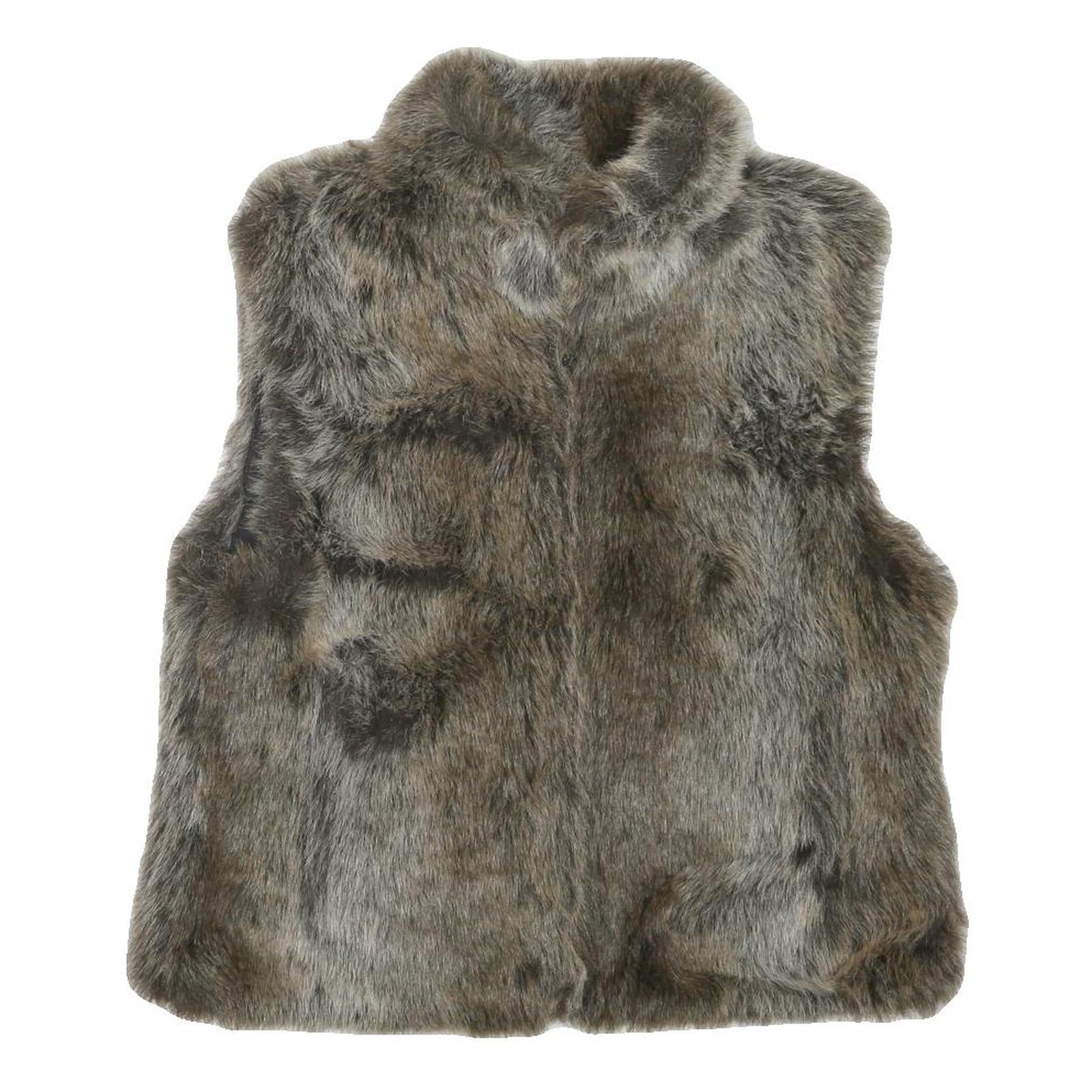 Womens Brown Faux Fur Jacket S Polyester Blend Zip Soft Plush Winter Outerwear Refurbished - N/A refurbished available on Cerqular