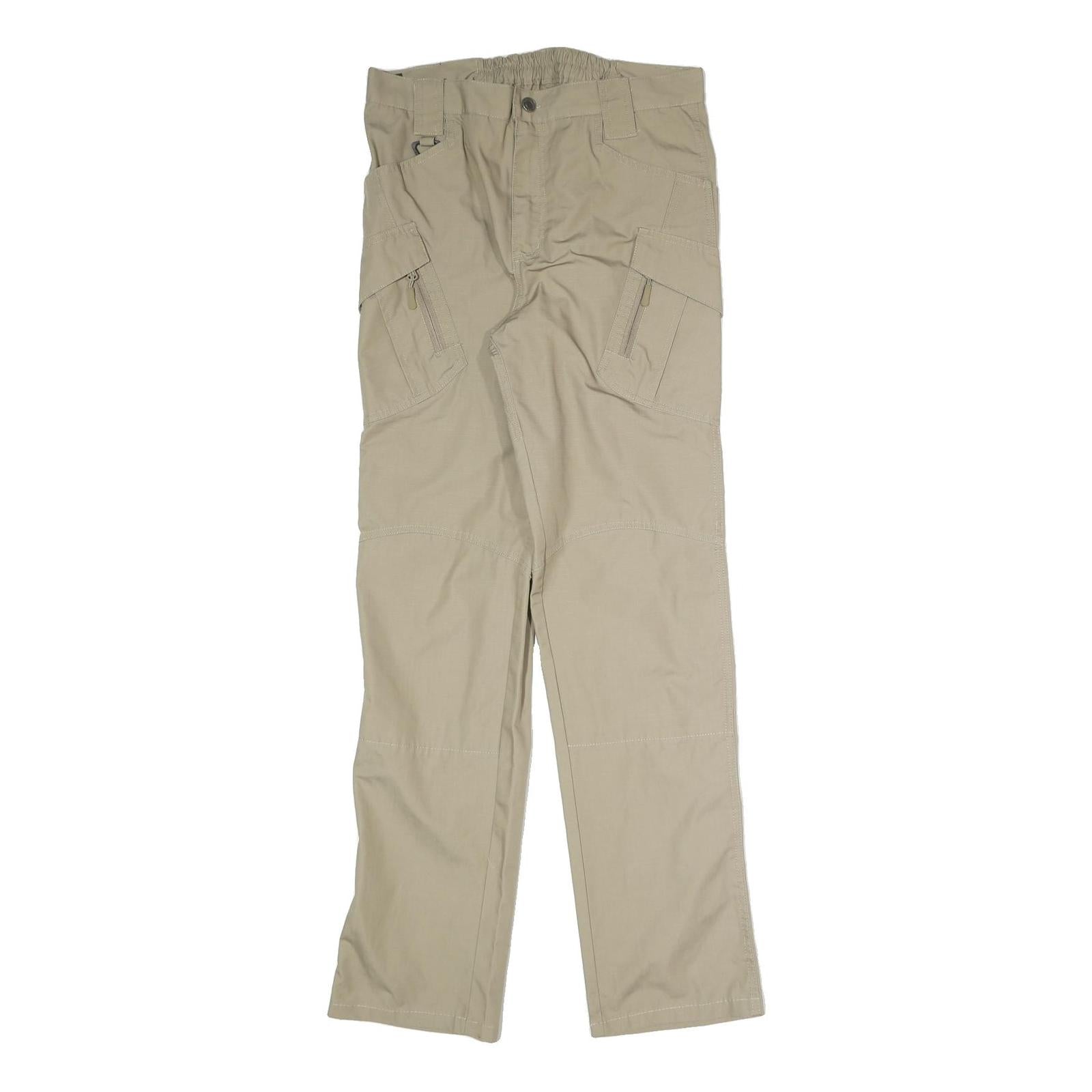 Beige Mens Regular Fit Straight Cotton Blend Trousers W31 L32 Casual Wear Refurbished - N/A refurbished available on Cerqular