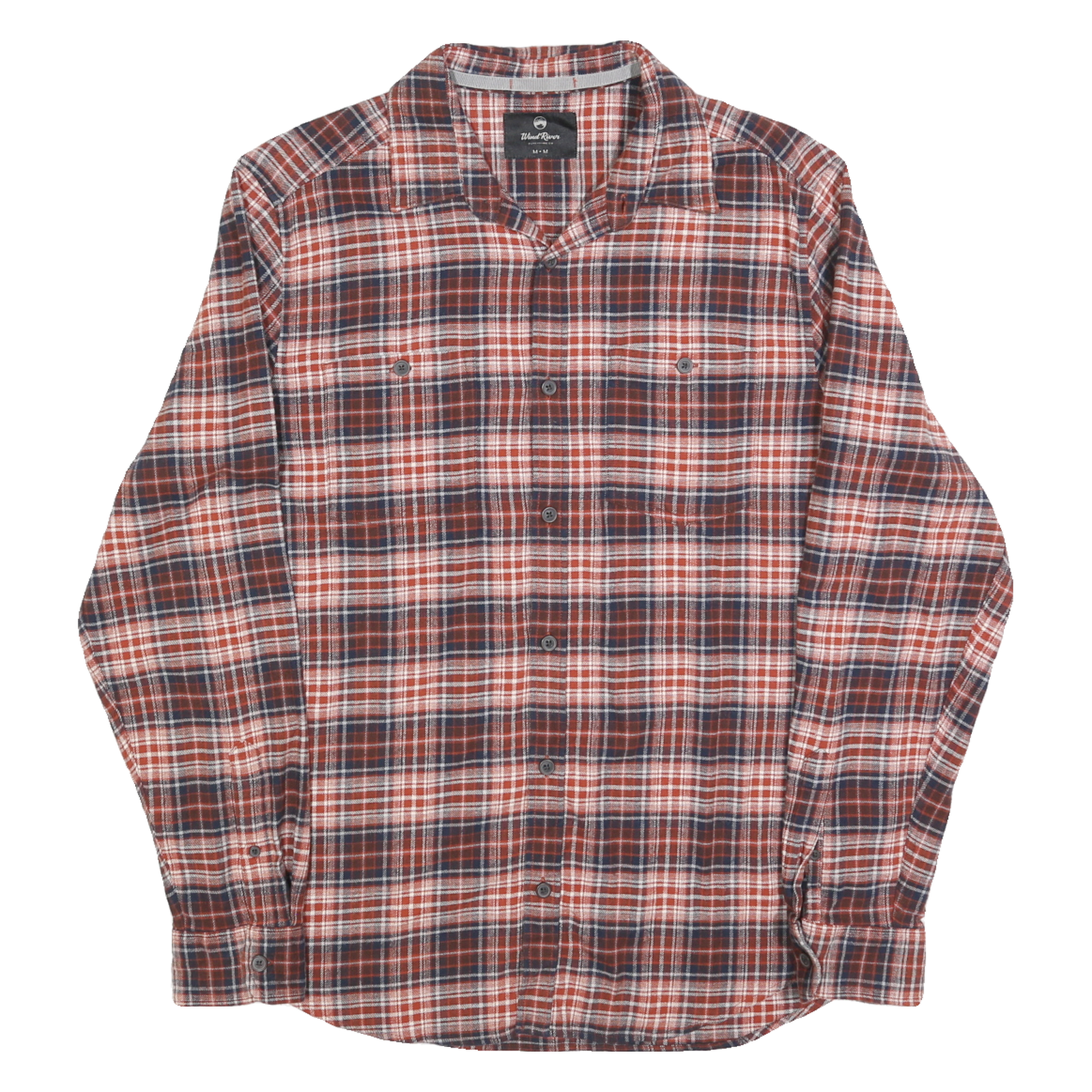 WIND RIVER Mens Red & Blue Plaid Cotton Blend Shirt M Casual Long Sleeve Refurbished - N/A refurbished available on Cerqular