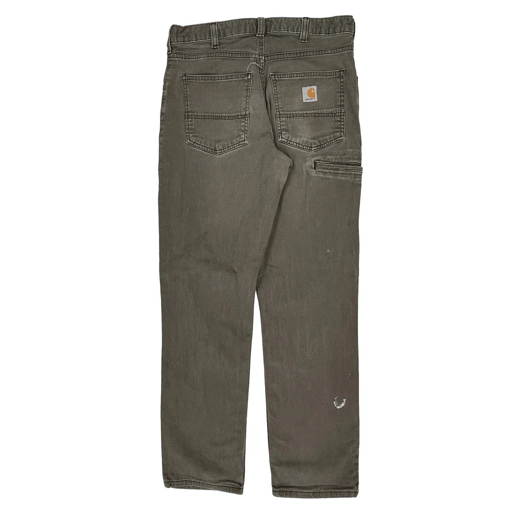 Carhartt Carpenter Trousers - 30W 31L Grey Cotton Refurbished - Thrifted (note: this is a term often used to describe second- refurbished available on Cerqular