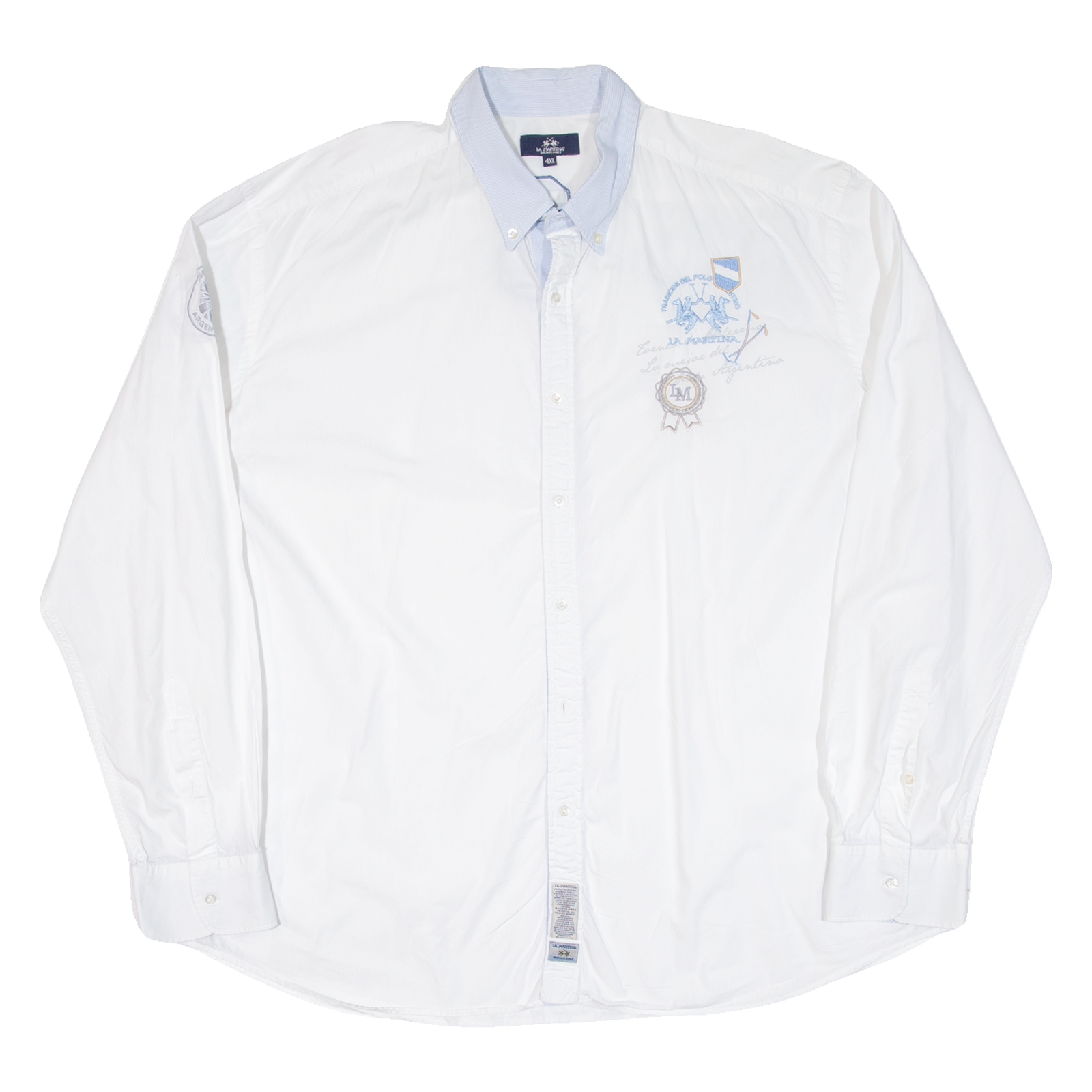 LA MARTINA Mens Plain Shirt White Long Sleeve 4XL Refurbished - N/A refurbished available on Cerqular