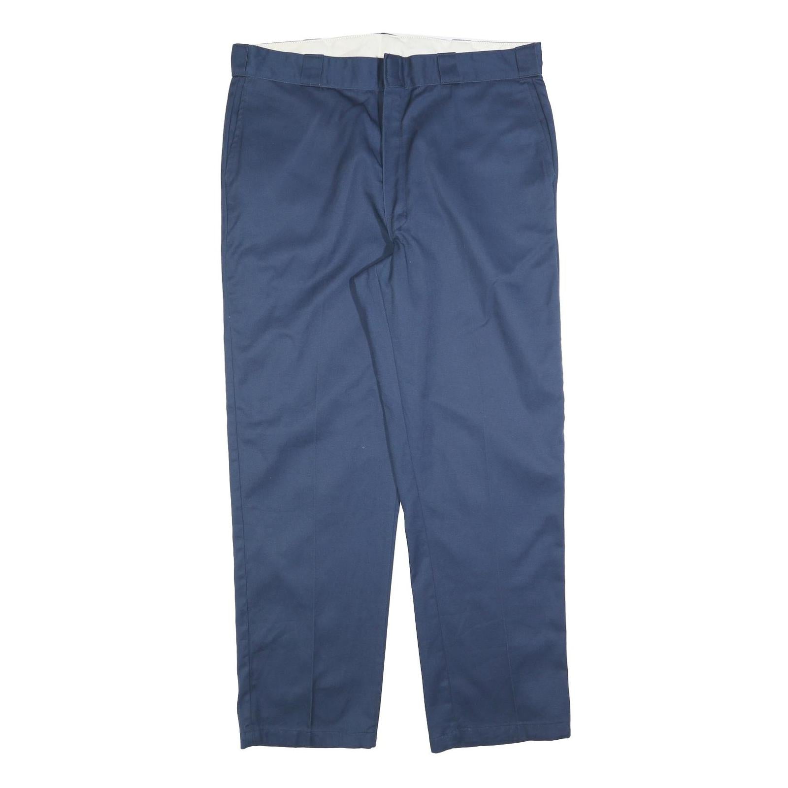 DICKIES Mens Cotton Blend Navy Regular Fit Straight Leg Trousers W40 L32 Refurbished - N/A refurbished available on Cerqular