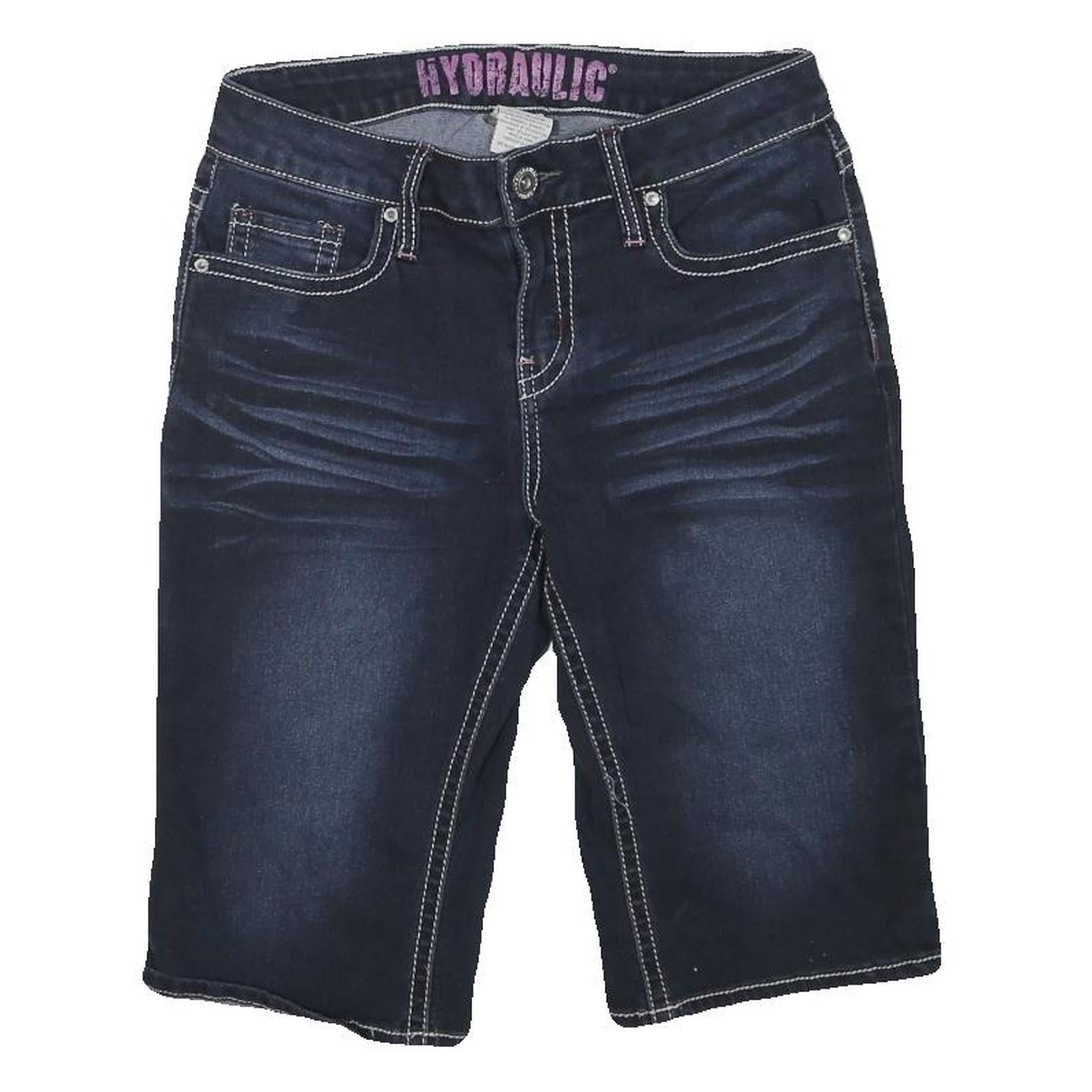 HYDRAULIC Womens Denim Blue Casual Shorts S W28 Embroidered Pockets Refurbished - N/A refurbished available on Cerqular