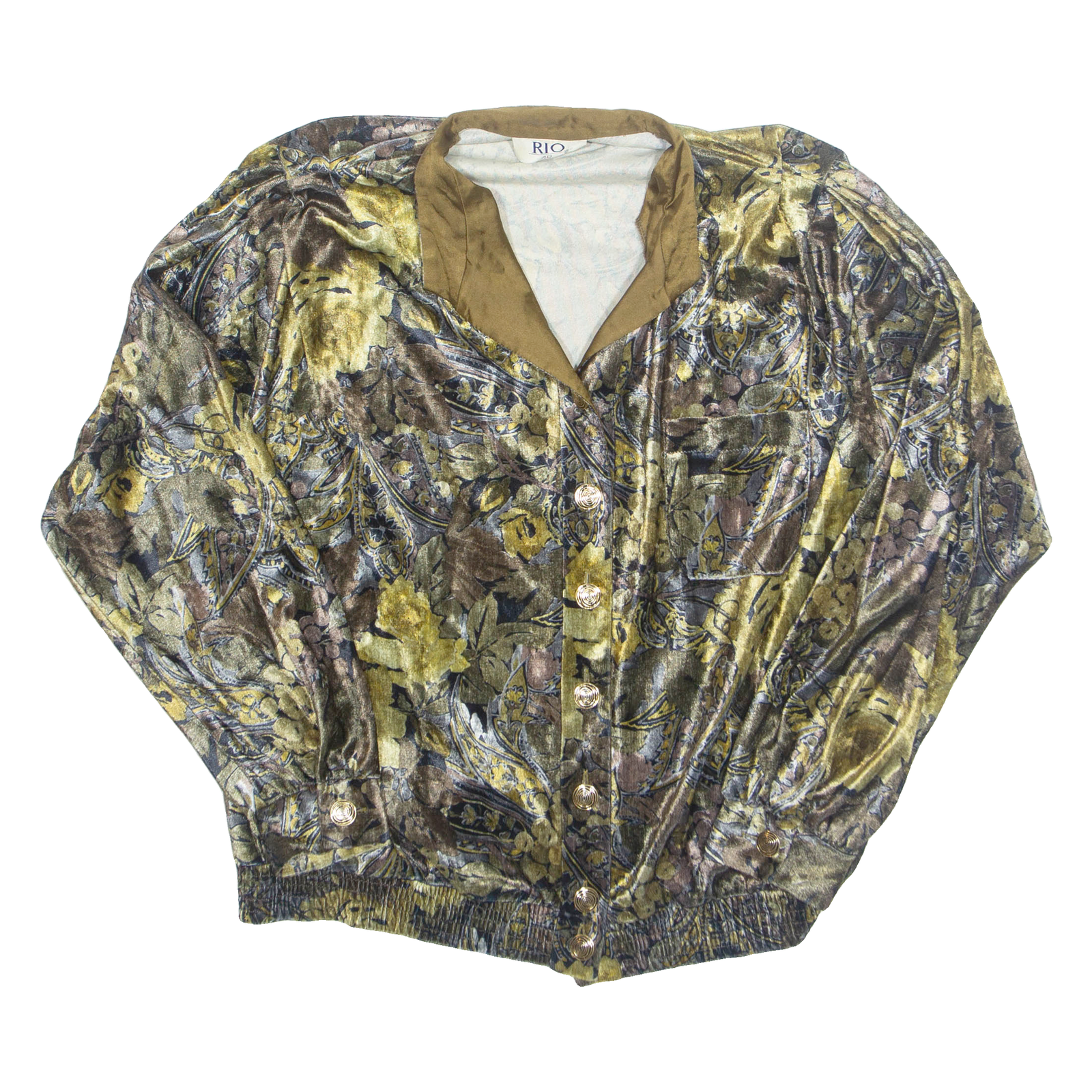 Womens Printed Blouse Green Long Sleeve Paisley L Refurbished - N/A refurbished available on Cerqular