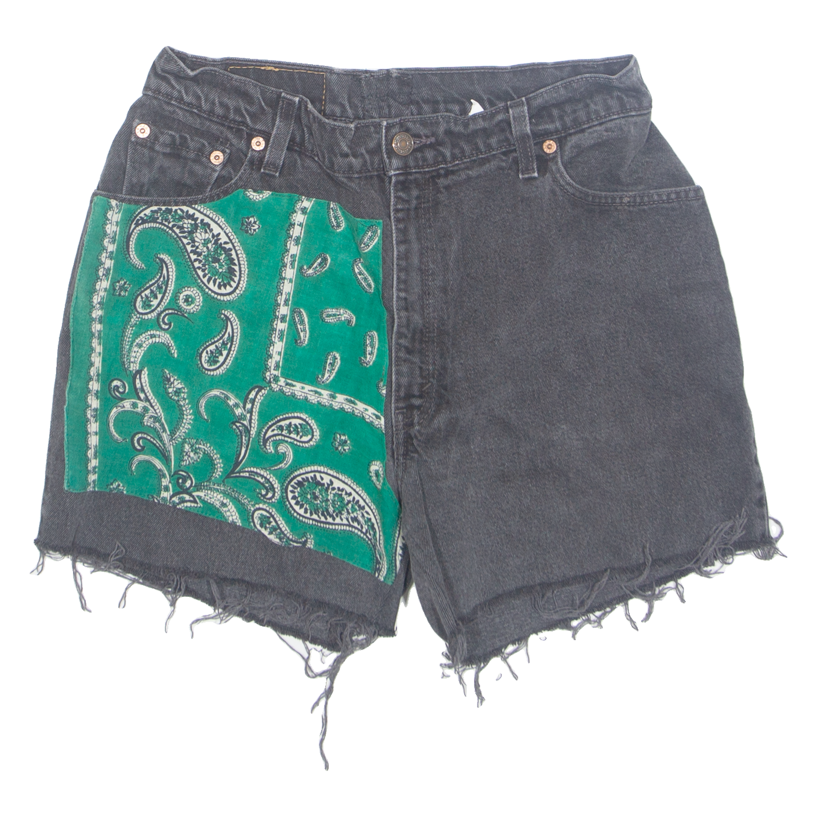 LEVI'S 550 Cut Off Womens Denim Shorts Grey Paisley S W28 Refurbished - N/A refurbished available on Cerqular