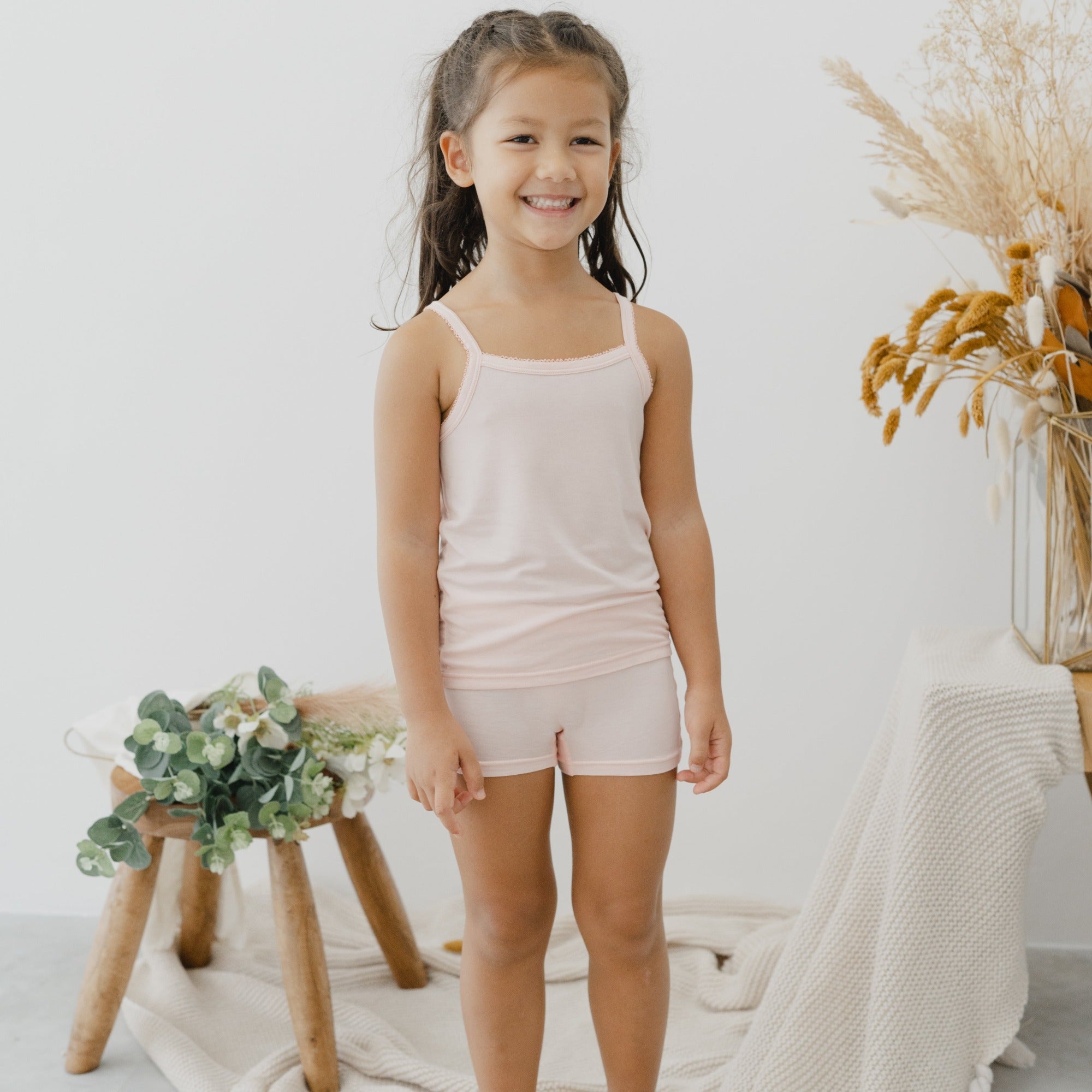 Girls' Wedgie-Free Full Coverage Shorties - Set of 2 | Size: 4-5 Y / 110 | Color: Terry - White/Brown Refurbished - Just Peachy refurbished available on Cerqular
