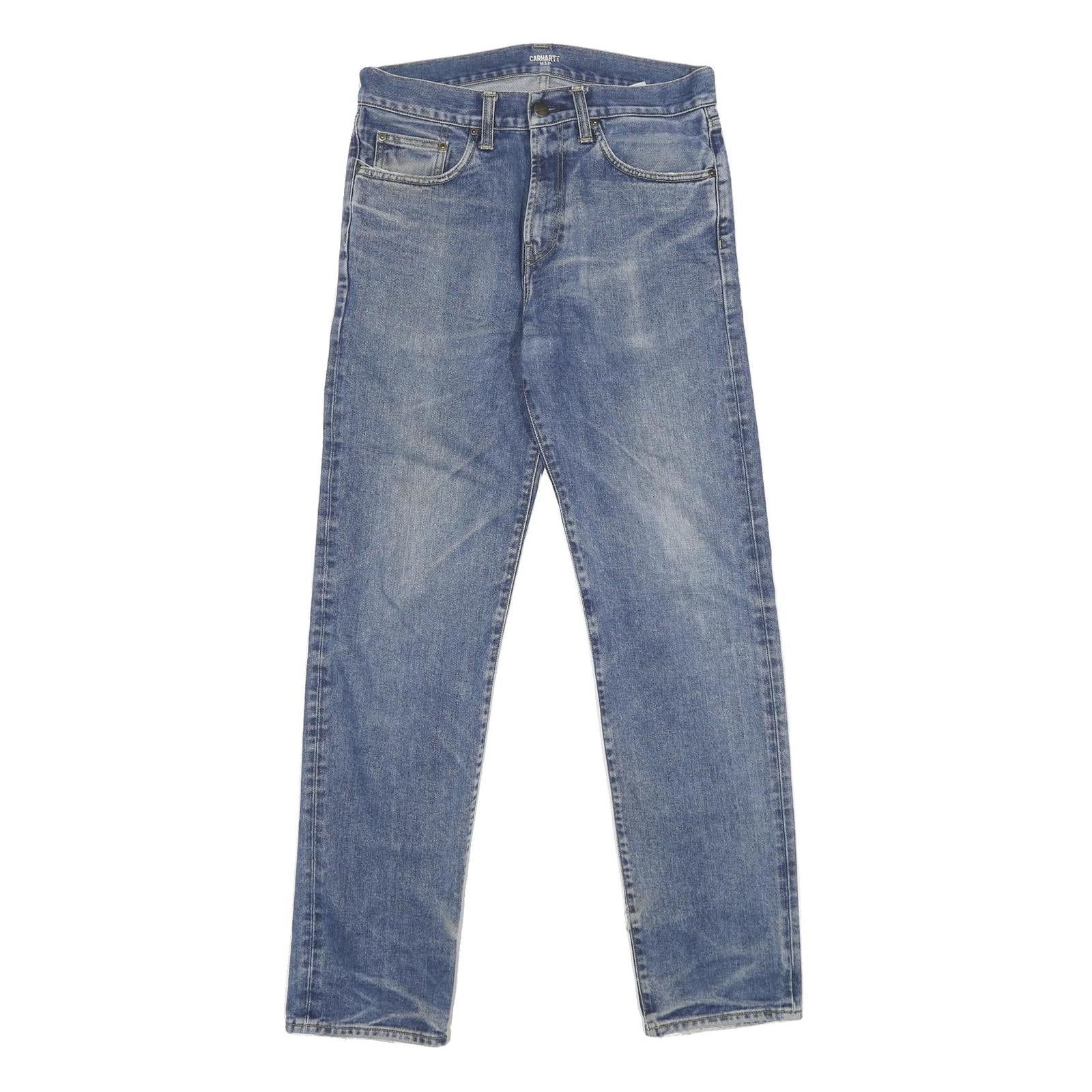 CARHARTT WIP Mens Jeans Blue Regular Straight Denim Medium W29 L32 Zip Closure Refurbished - N/A refurbished available on Cerqular