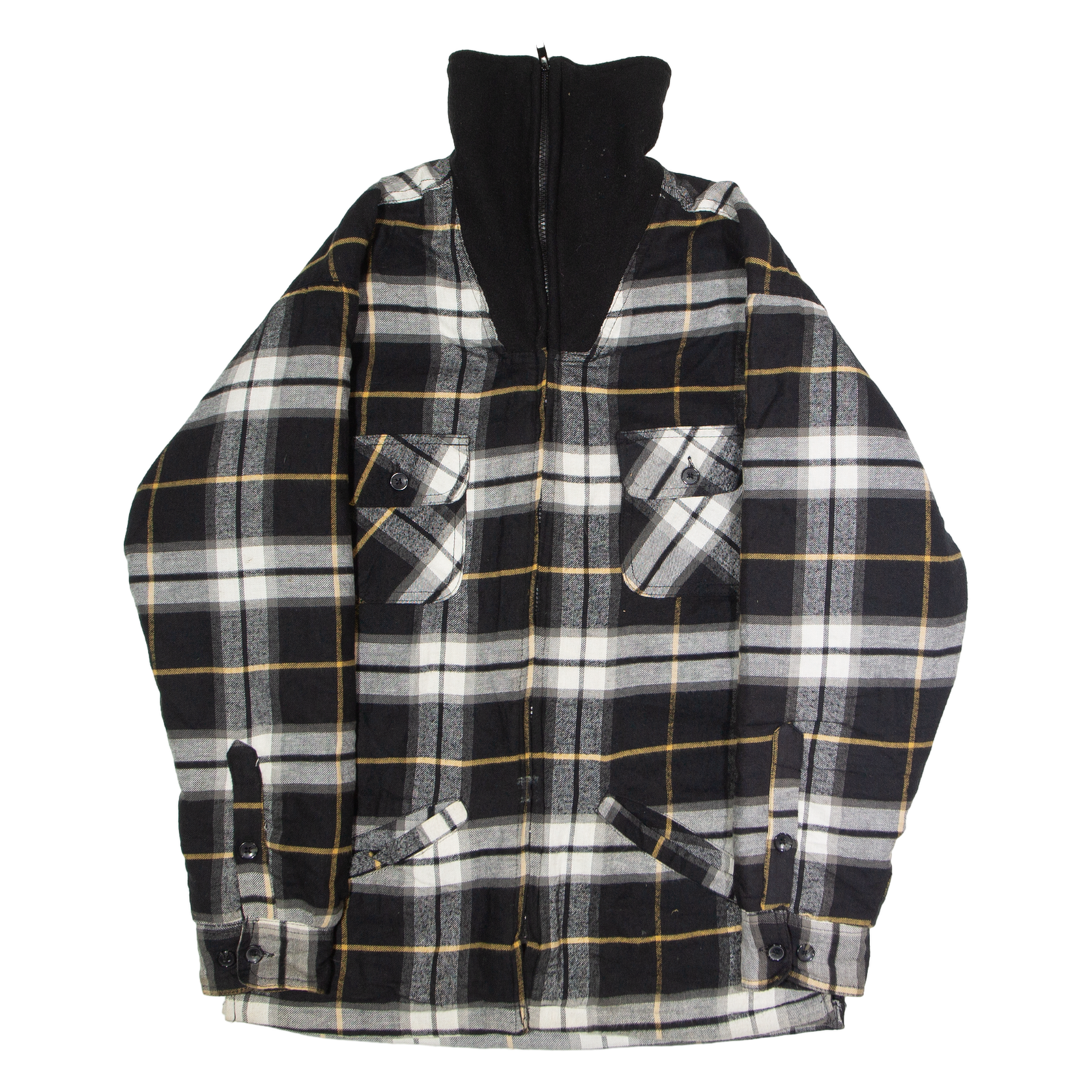 WORKER Mens Lumberjack Jacket Black Flannel Check S Refurbished - N/A refurbished available on Cerqular