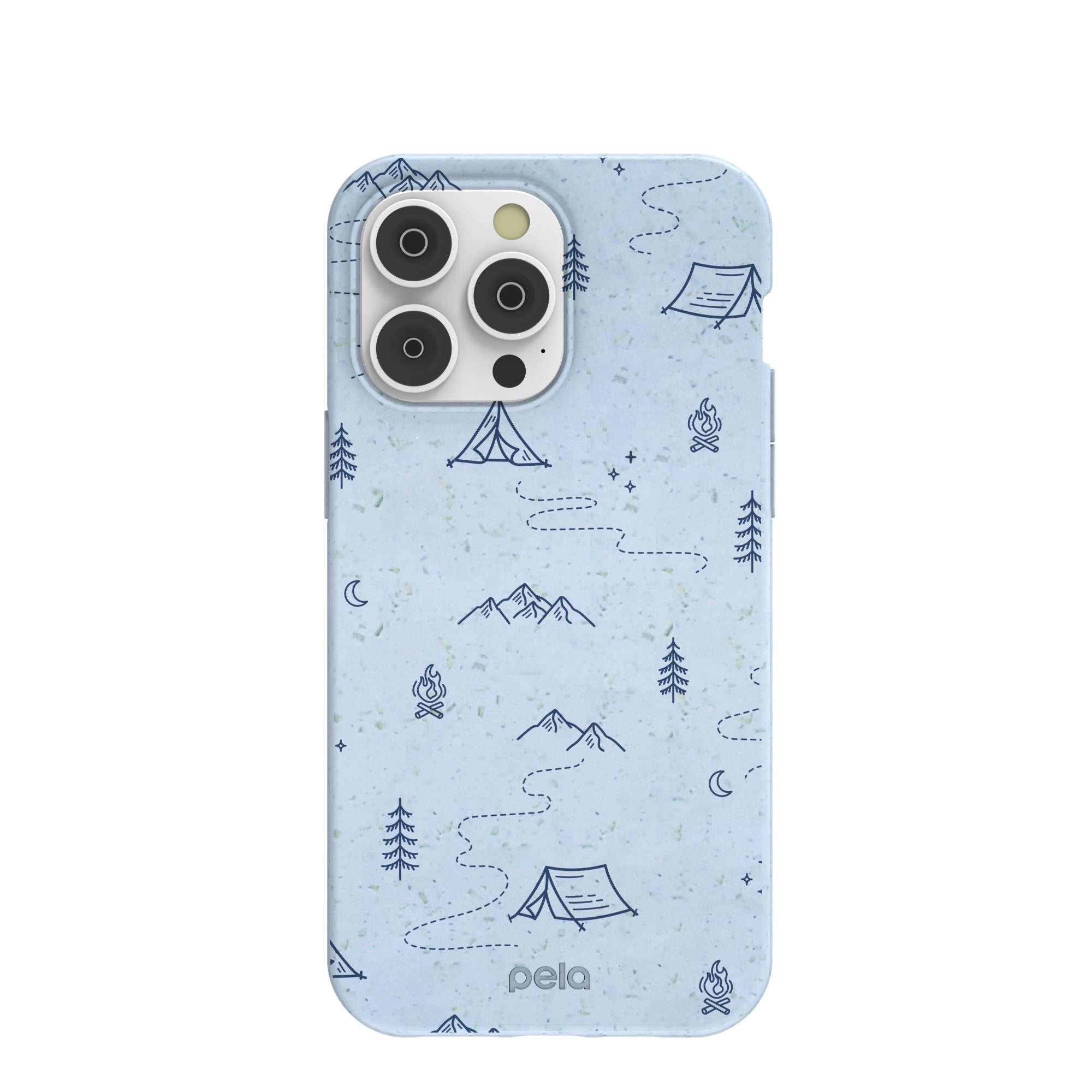 Powder Blue Camp Nights iPhone 14 Pro Max Case Refurbished - Pela Case refurbished available on Cerqular